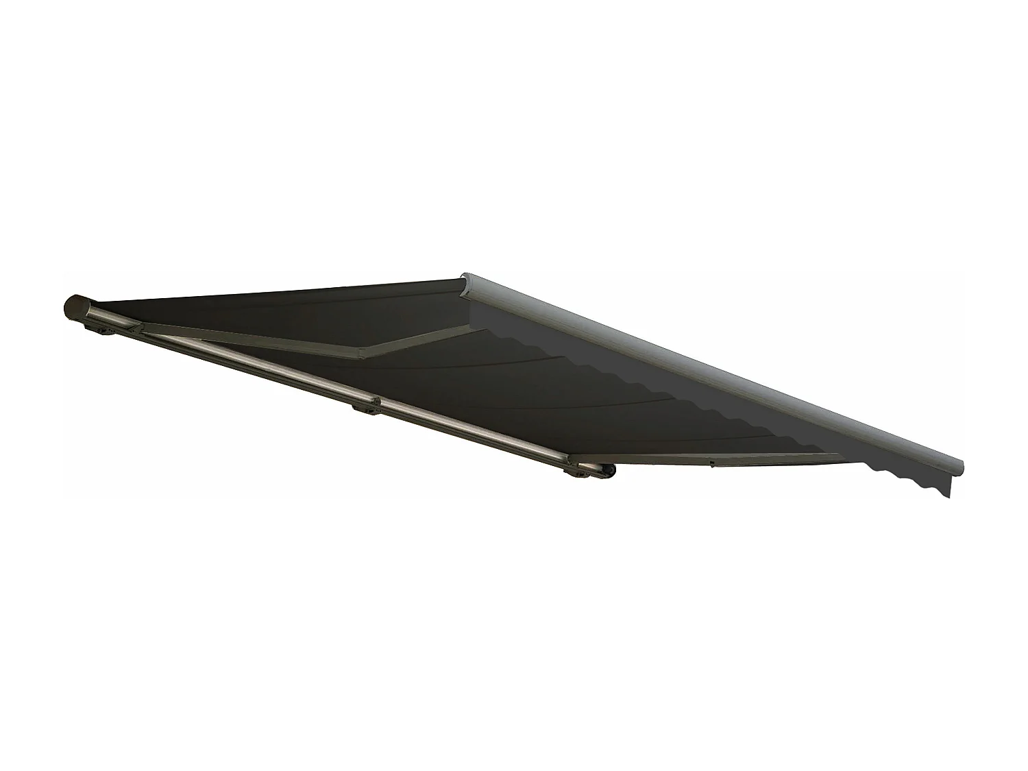 Kassetten-Markise H123 mit Volant, Polyester anthrazit, grau