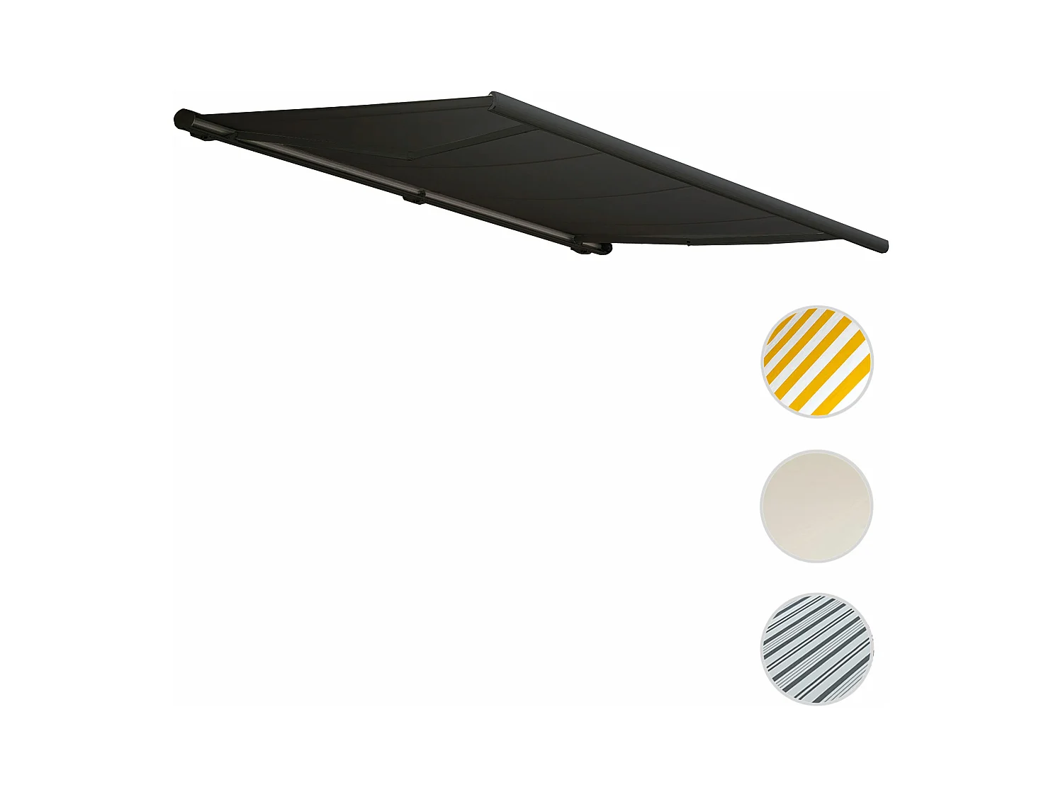 Elektrische Kassettenmarkise H123, Acryl anthrazit, Rahmen anthrazit