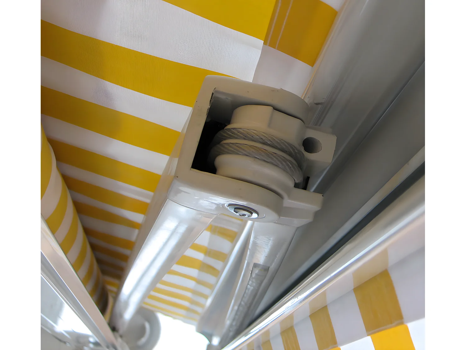 Cassettezonwering H123 met volant,  polyester antraciet