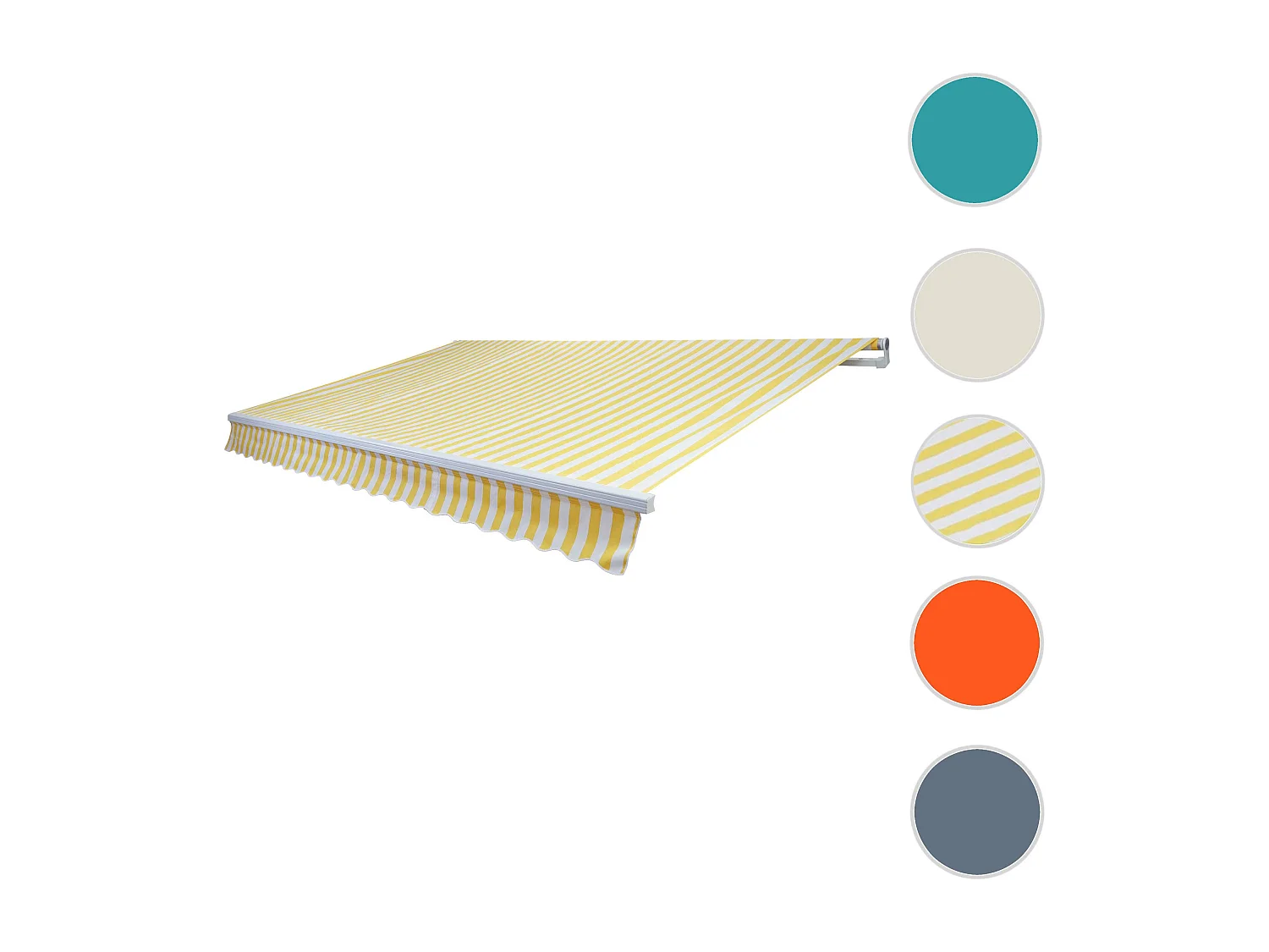 Alu-Markise H791, Polyester, Gelb/Weiß