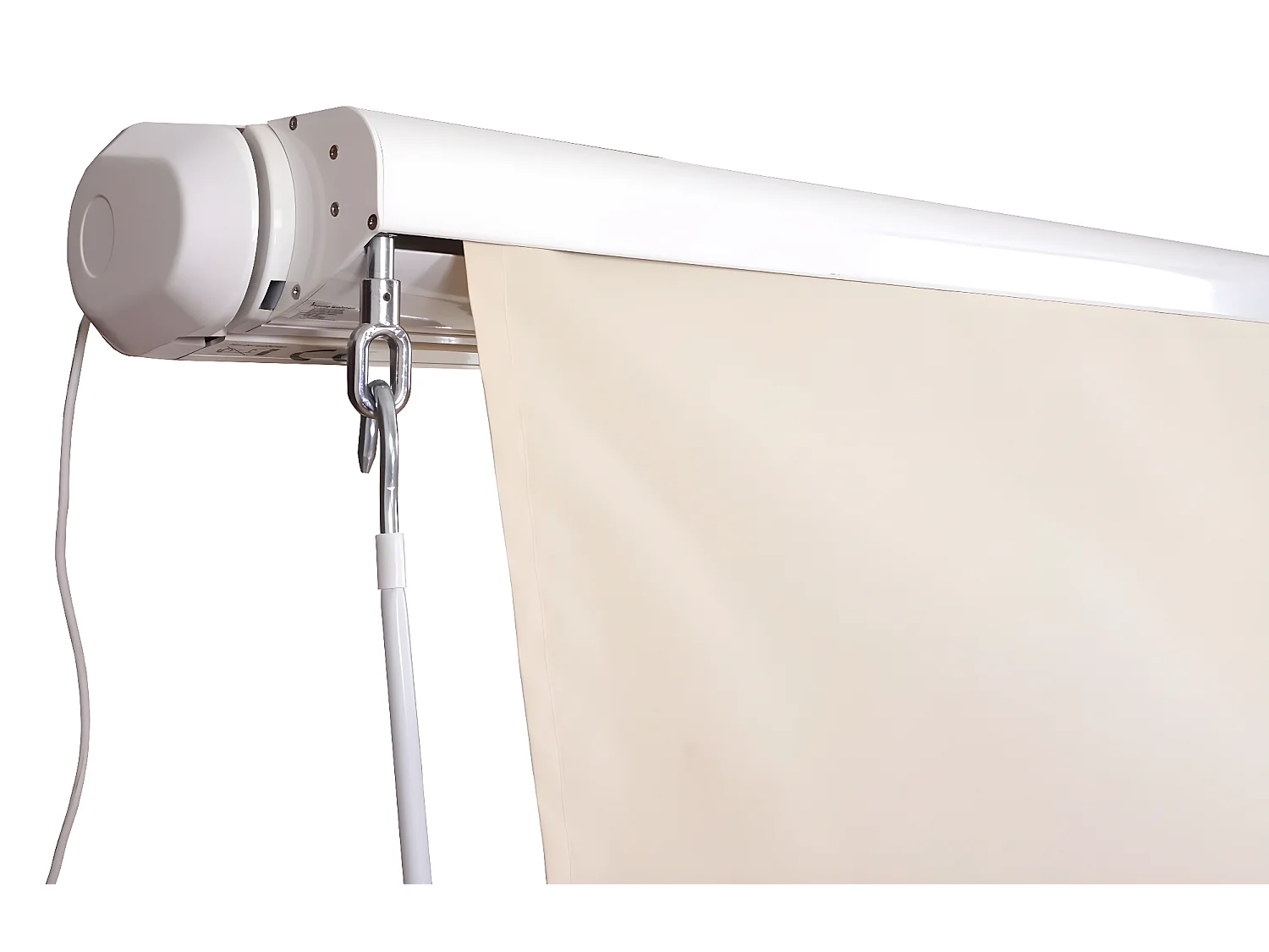 Kassetten-Markise H124 Volant ausfahrbar, Polyester Creme