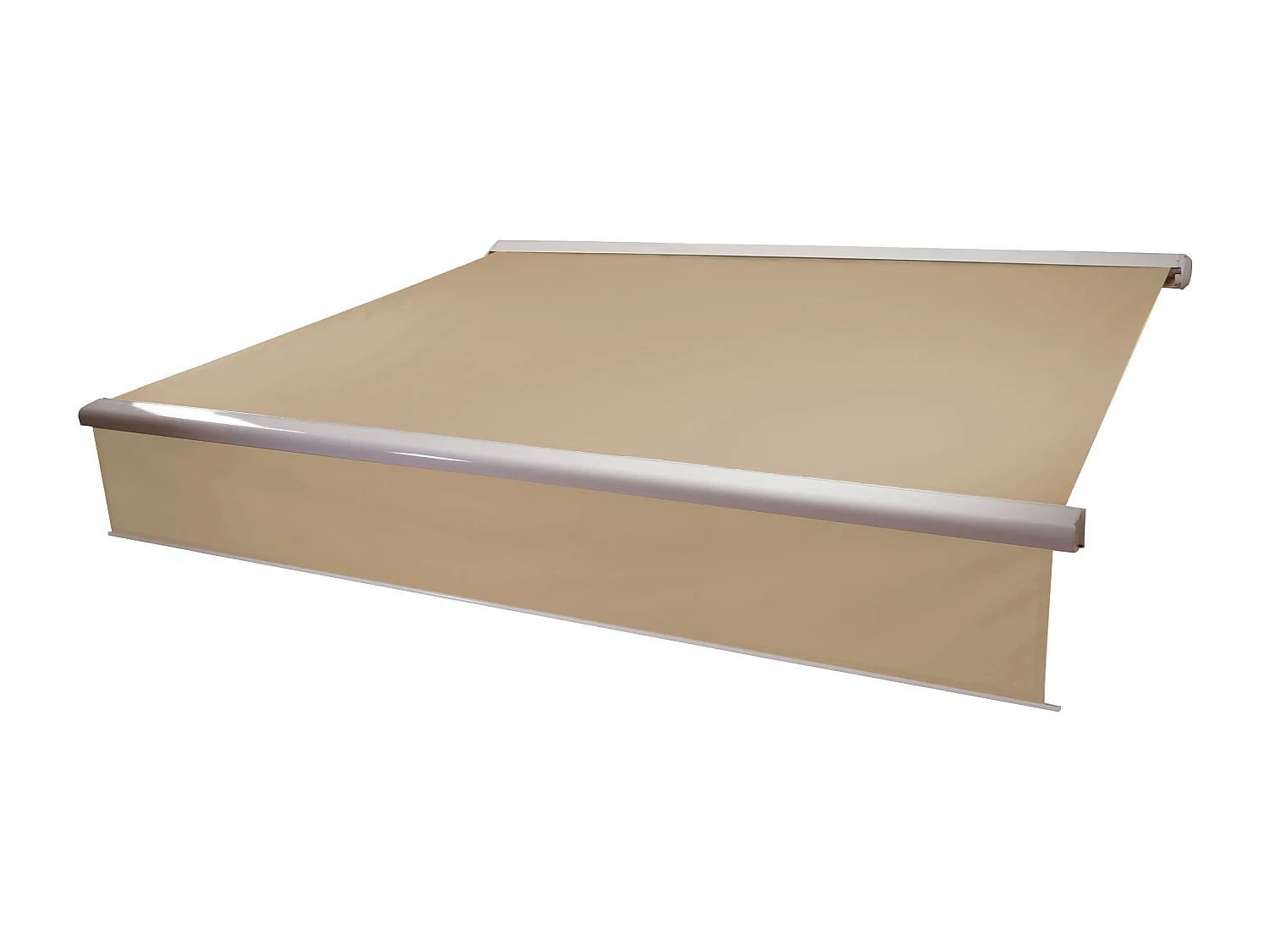 Kassetten-Markise H124 Volant ausfahrbar, Polyester Creme