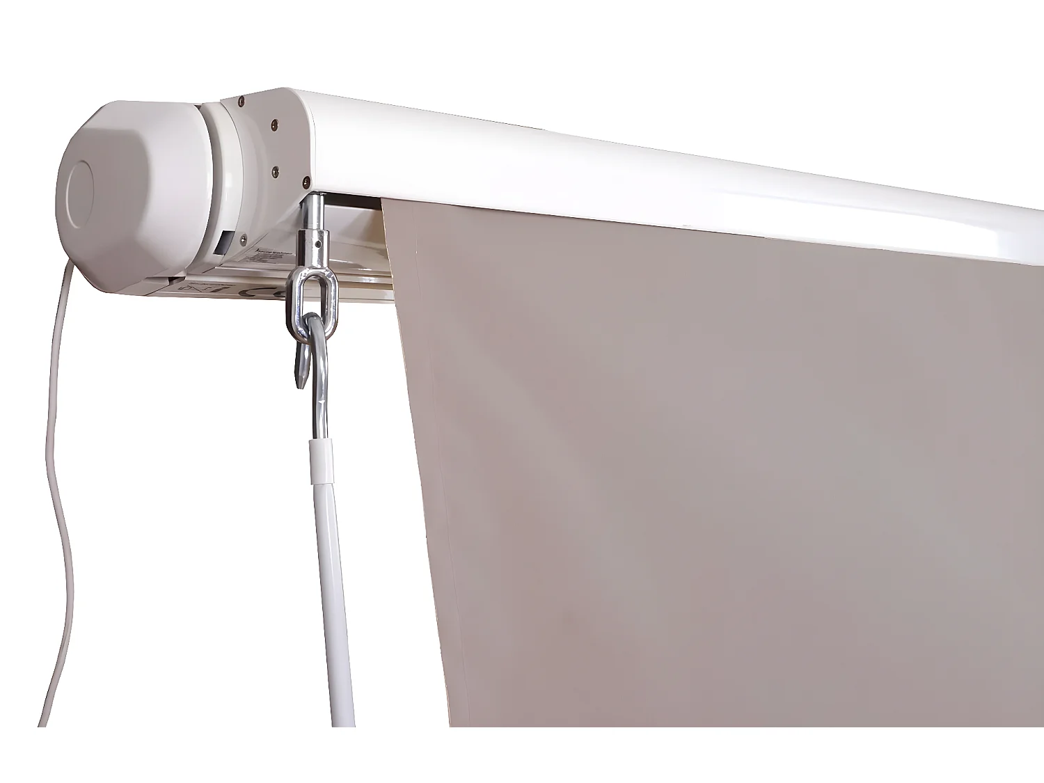 Kassetten-Markise H124 Volant ausfahrbar, Polyester Sand