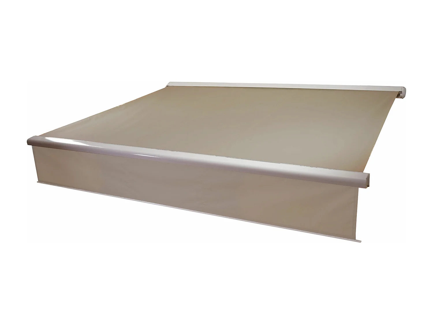 Kassetten-Markise H124 Volant ausfahrbar, Polyester Sand