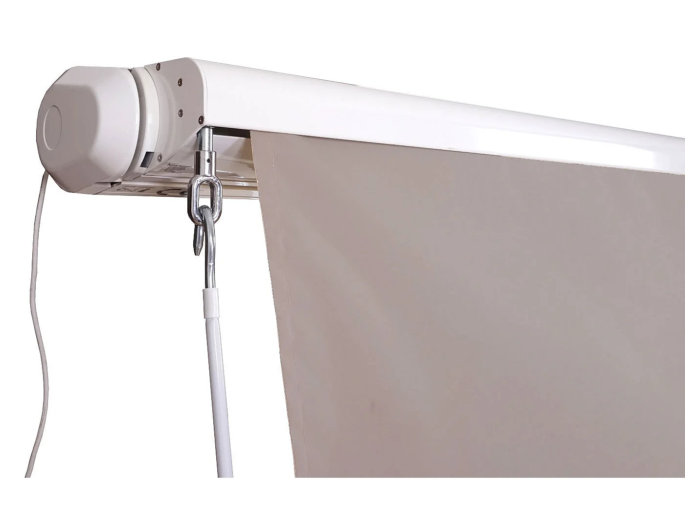 Kassetten-Markise H124 Volant ausfahrbar, Polyester Sand