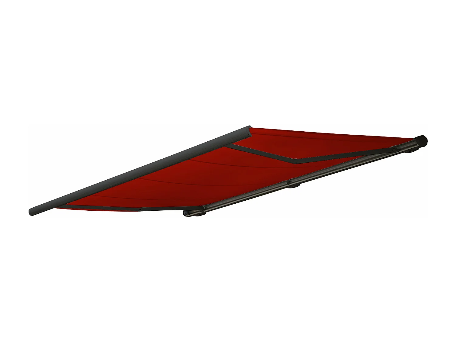 Elektrische Kassettenmarkise H123, Acryl bordeaux-rot, Rahmen anthrazit