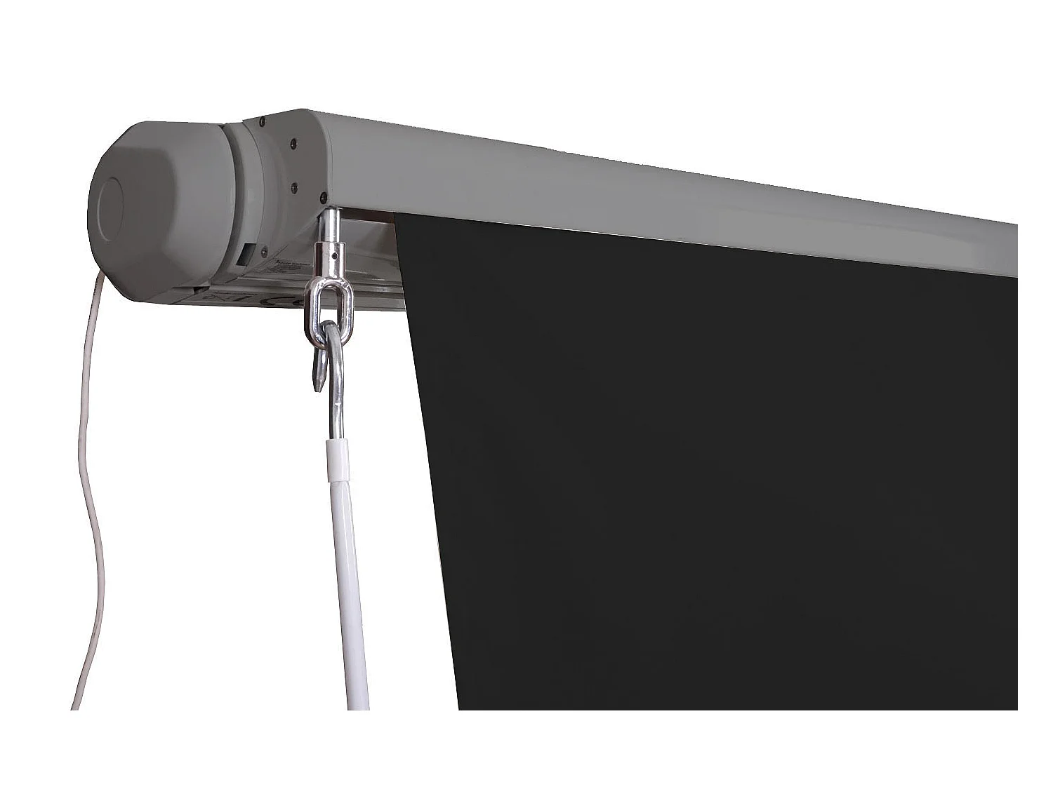 Kassetten-Markise H124 Volant ausfahrbar, Polyester anthrazit, grau