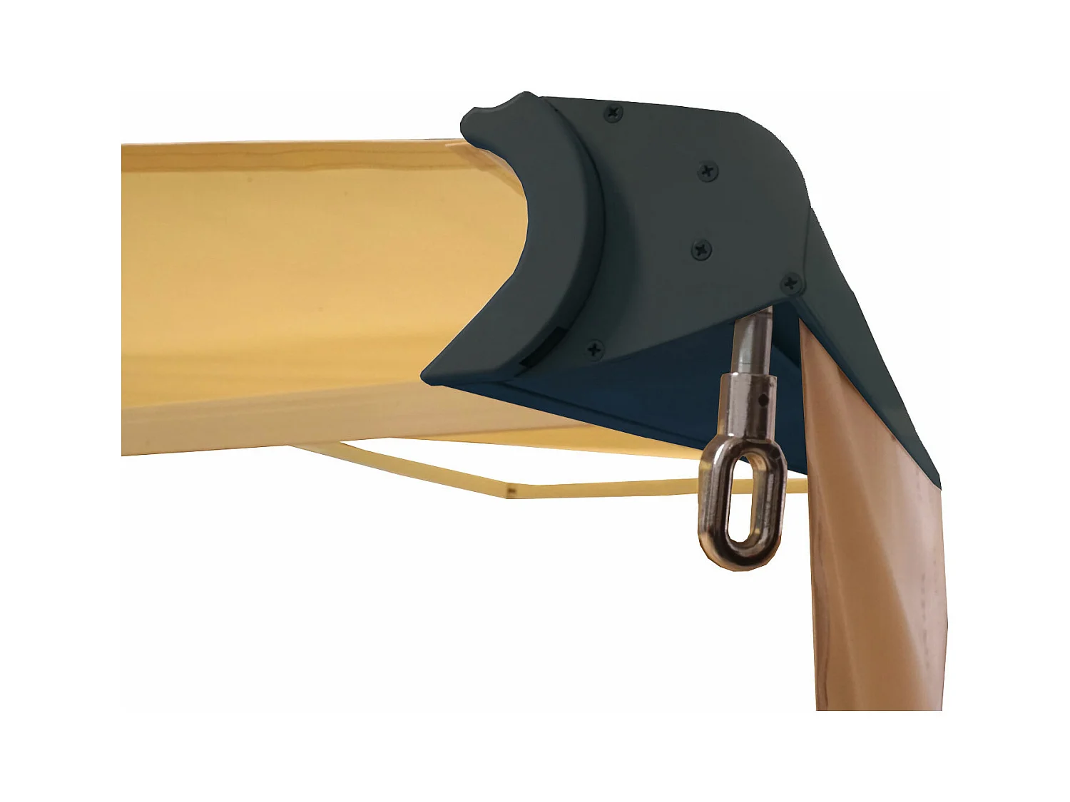 Kassetten-Markise H124 Volant ausfahrbar, Acryl Creme, anthrazit