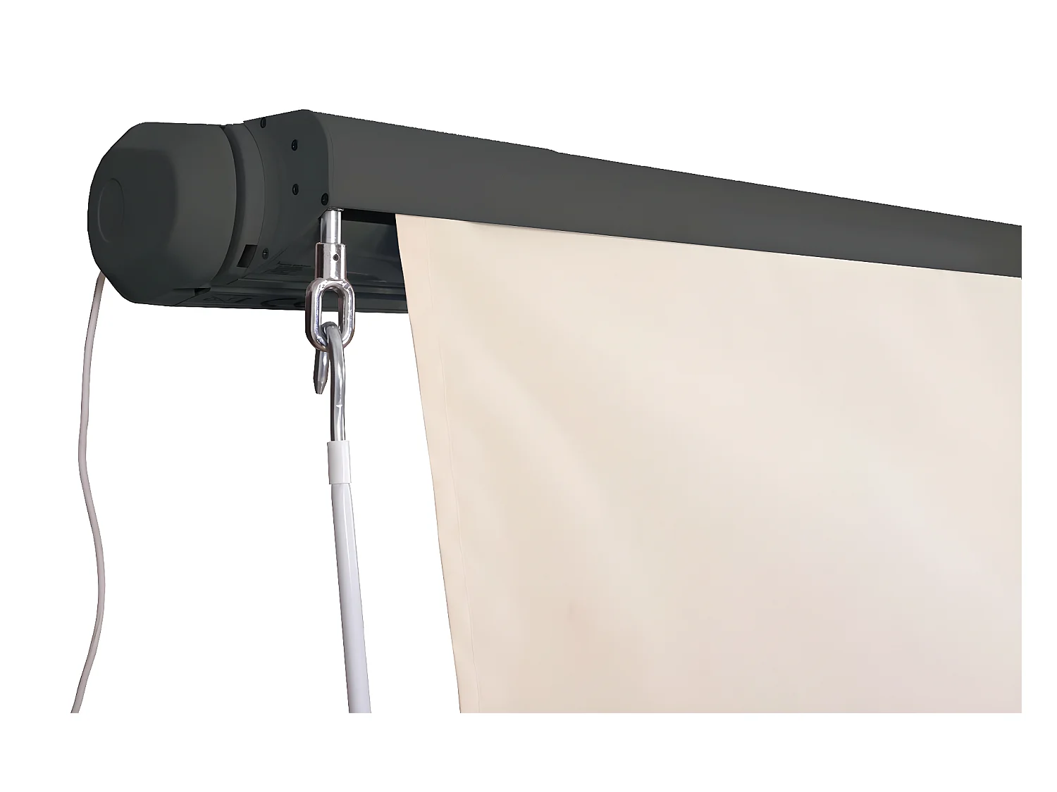 Kassetten-Markise H124 Volant ausfahrbar, Acryl Creme, anthrazit