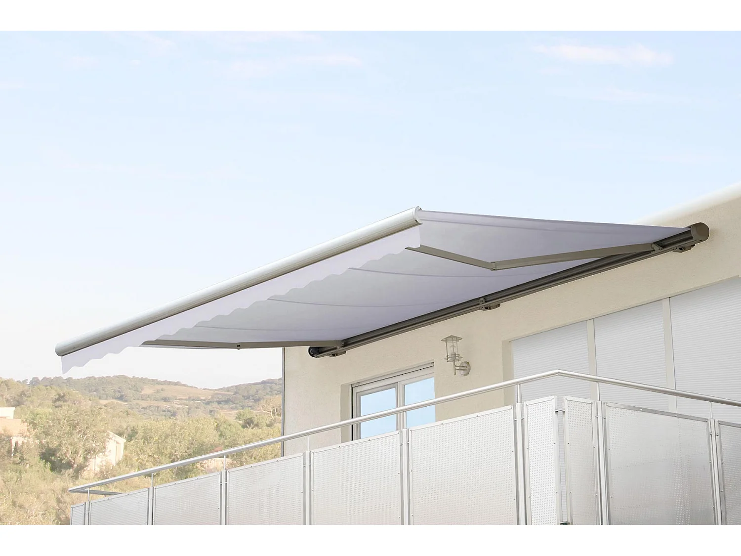 Kassetten-Markise H123 mit Volant, Acryl Creme