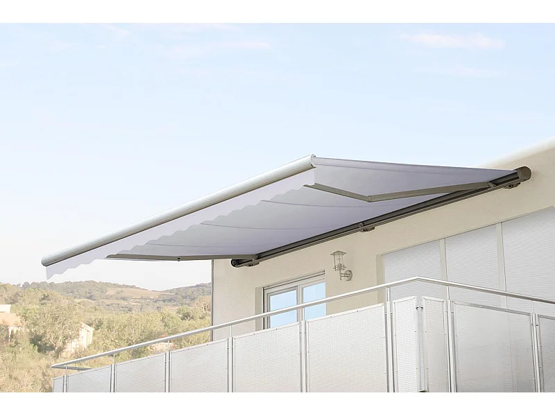 Kassetten-Markise H123 mit Volant, Acryl Creme