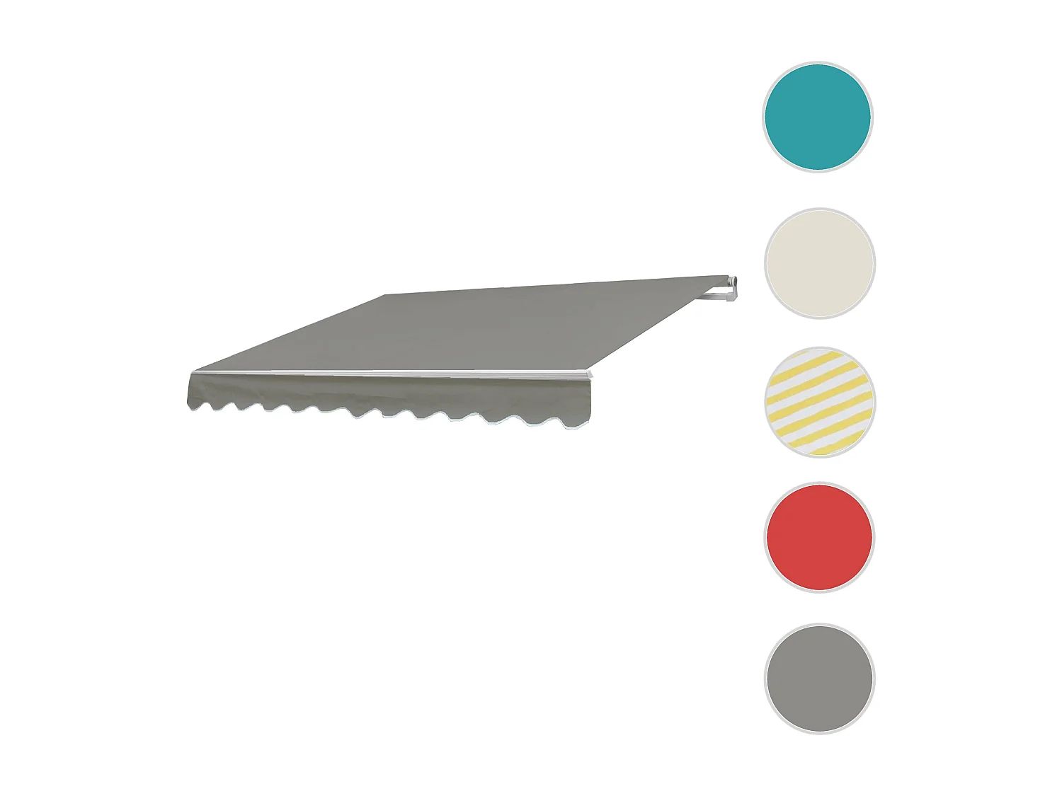 Alu-Markise H790, Polyester, grau-braun