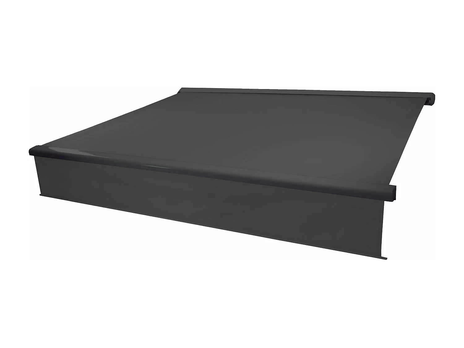 Kassetten-Markise H124 Volant ausfahrbar, Polyester anthrazit, anthrazit