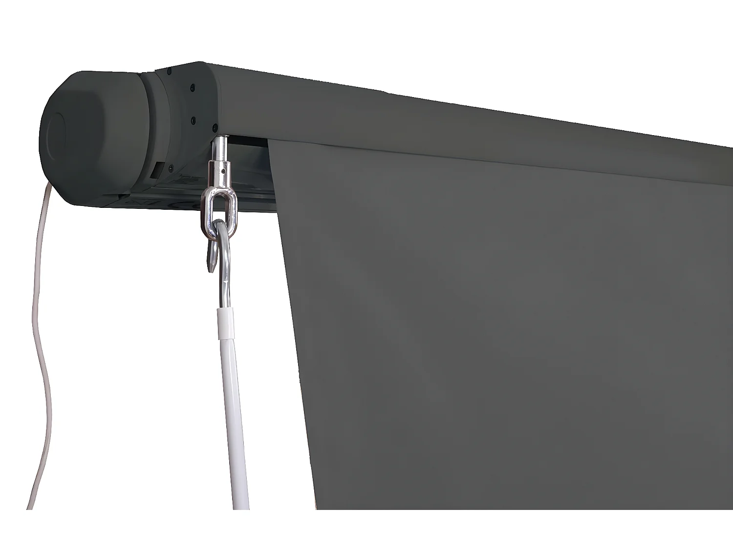 Kassetten-Markise H124 Volant ausfahrbar, Polyester anthrazit, anthrazit