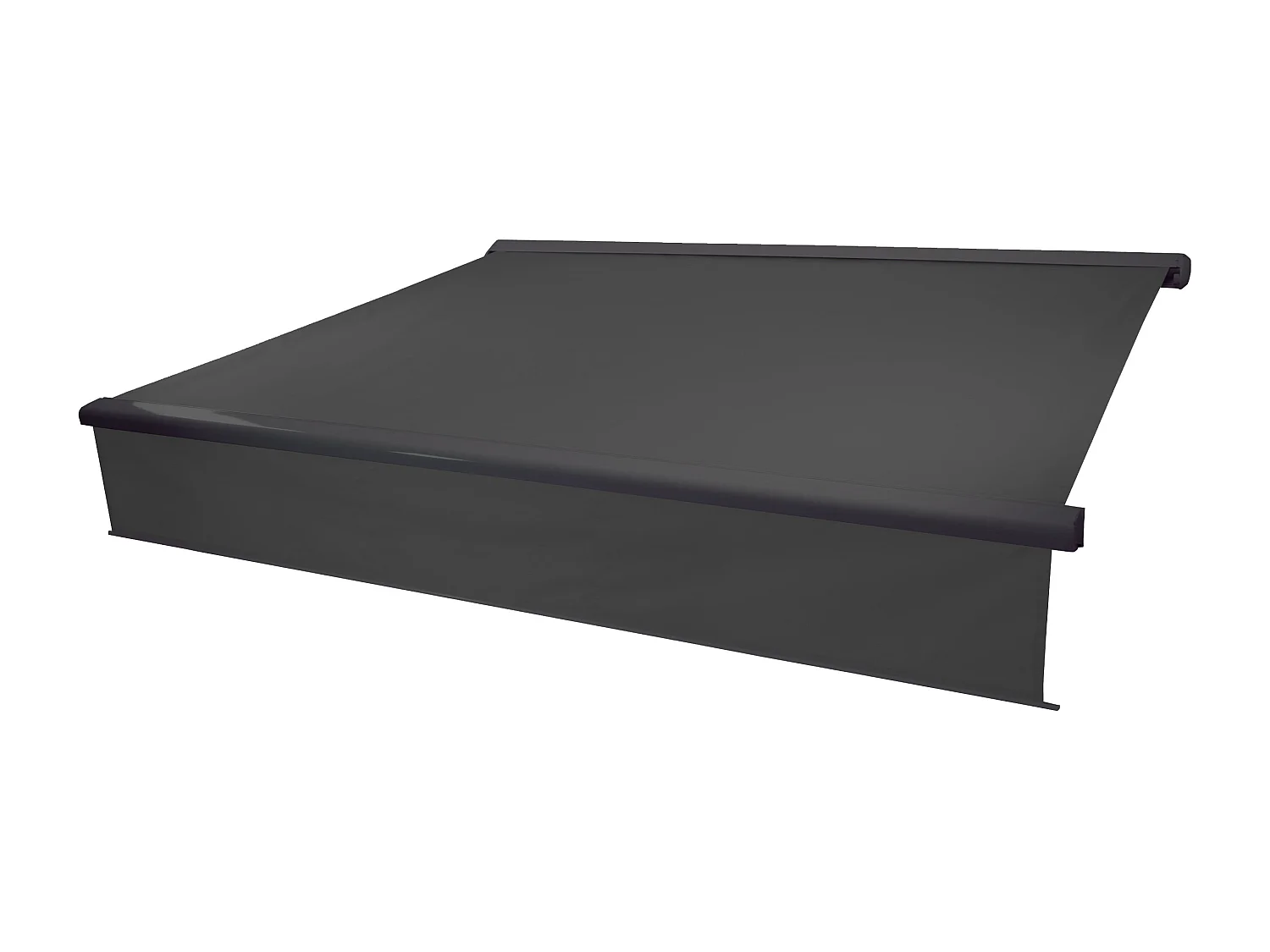 Kassetten-Markise H124 Volant ausfahrbar, Polyester anthrazit, anthrazit