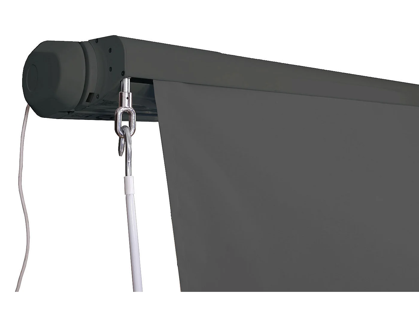 Kassetten-Markise H124 Volant ausfahrbar, Polyester anthrazit, anthrazit