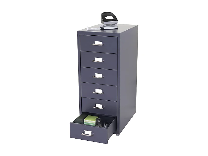 Cassettiera classificatore ufficio mobile Boston T851 con ruote 6 cassetti 69x28x41cm antracite