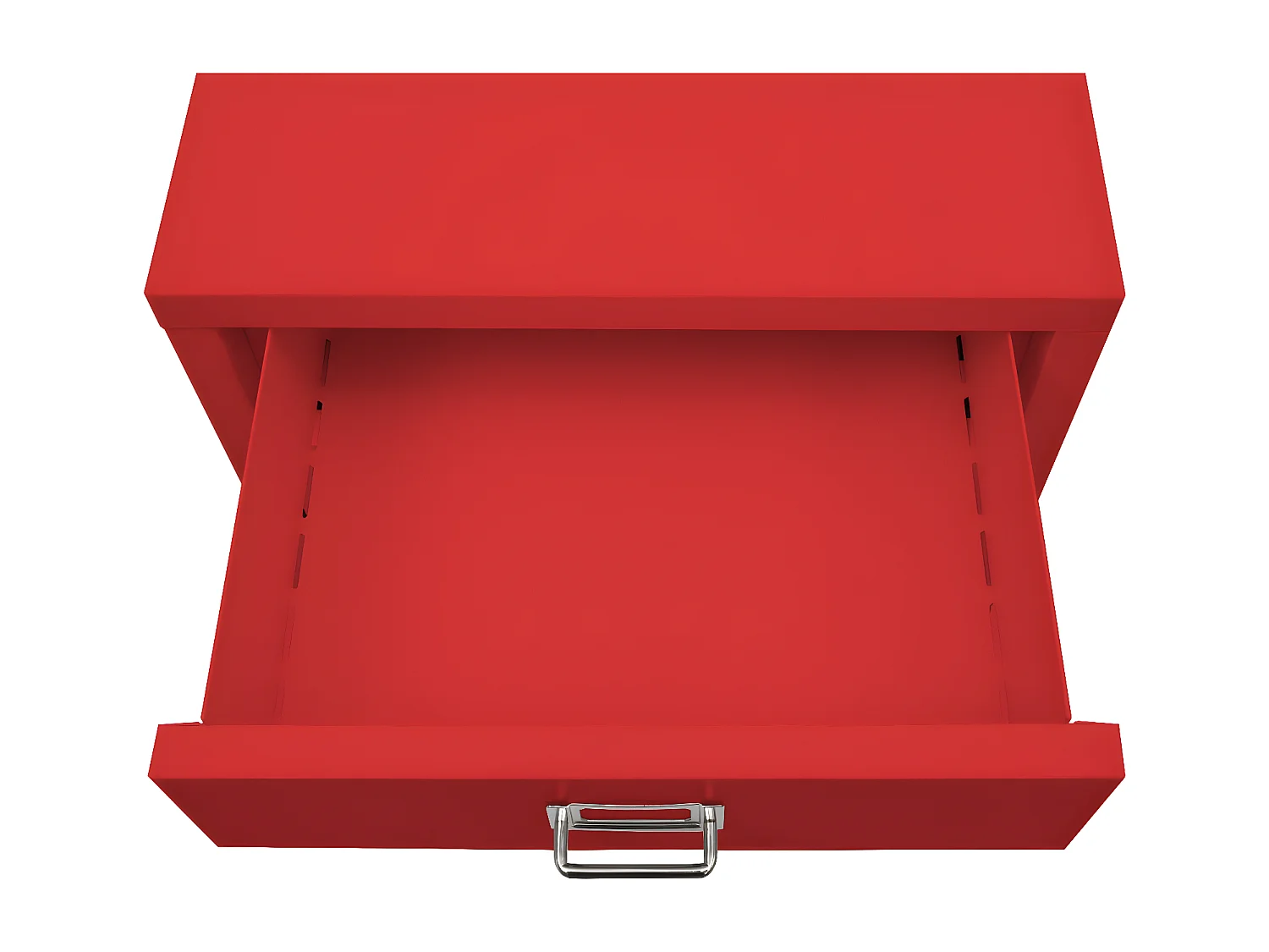 Cassettiera armadietto ufficio con ruote MCW-L49 acciaio 8 cassetti 115x40x41cm rosso