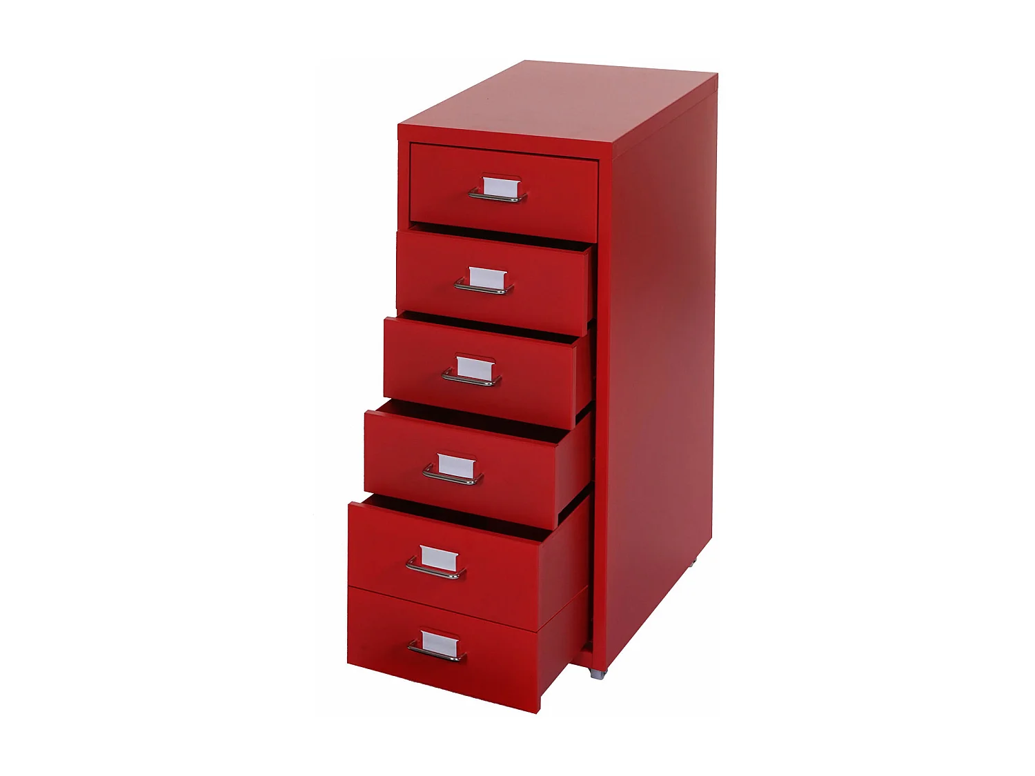 Cassettiera classificatore ufficio mobile Boston T851 con ruote 6 cassetti 69x28x41cm rosso