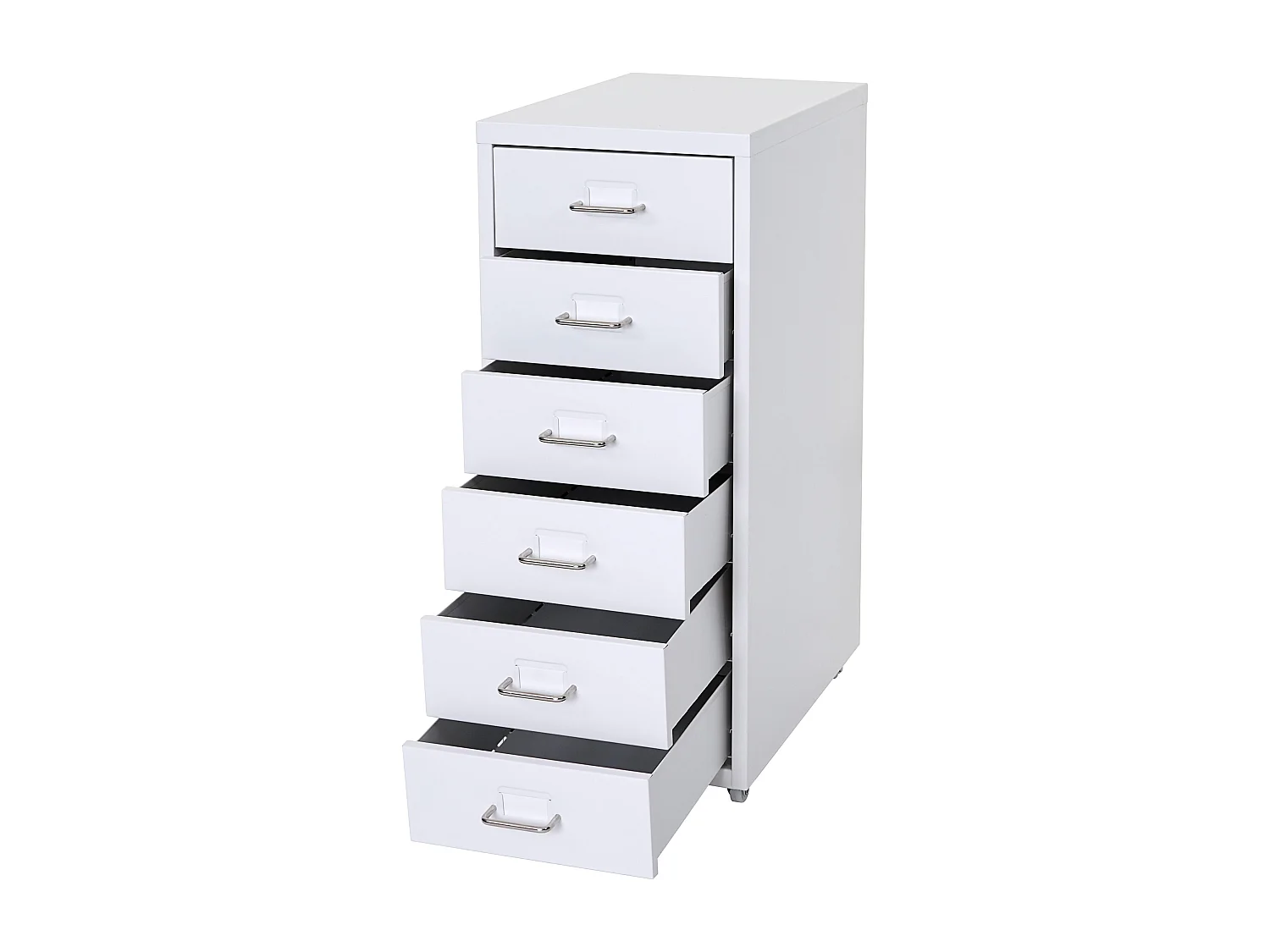 Cassettiera classificatore ufficio mobile Boston T851 con ruote 6 cassetti 69x28x41cm bianco