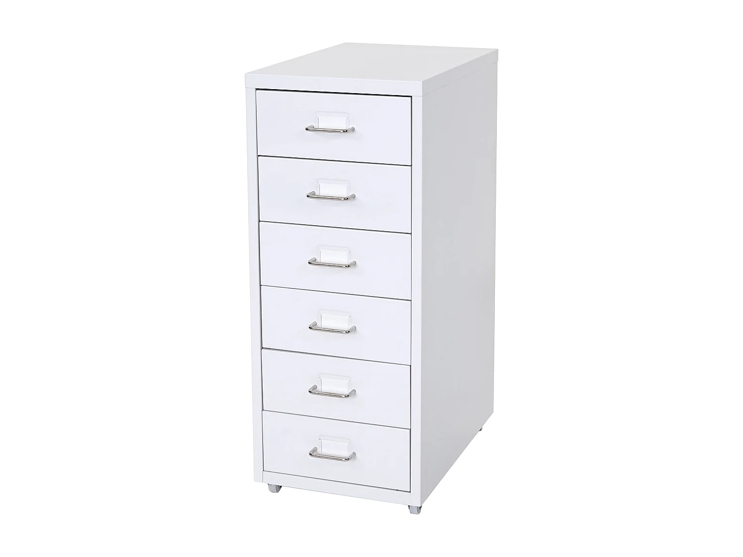 Cassettiera classificatore ufficio mobile Boston T851 con ruote 6 cassetti 69x28x41cm bianco