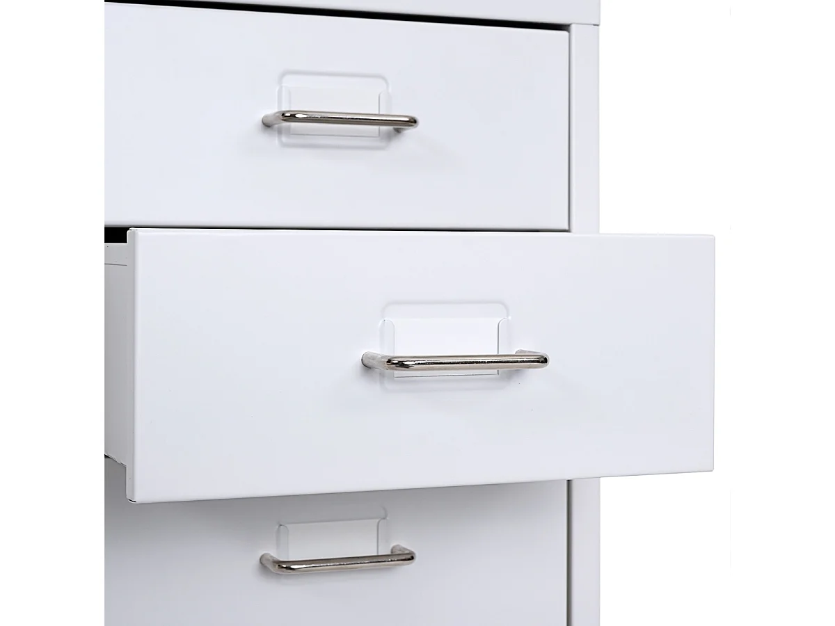 Cassettiera classificatore ufficio mobile Boston T851 con ruote 6 cassetti 69x28x41cm bianco