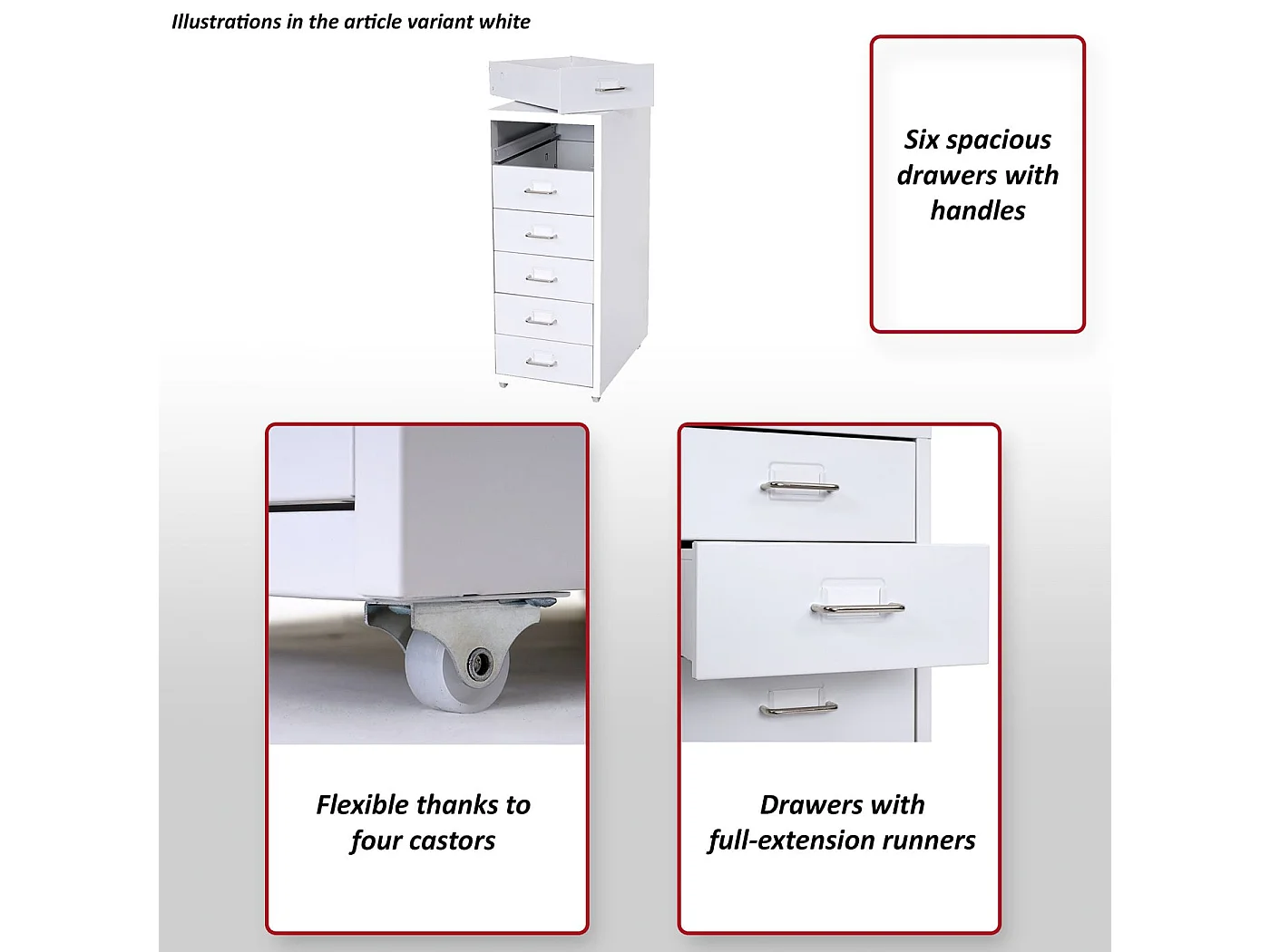 Rollcontainer Preston T851, Weiß