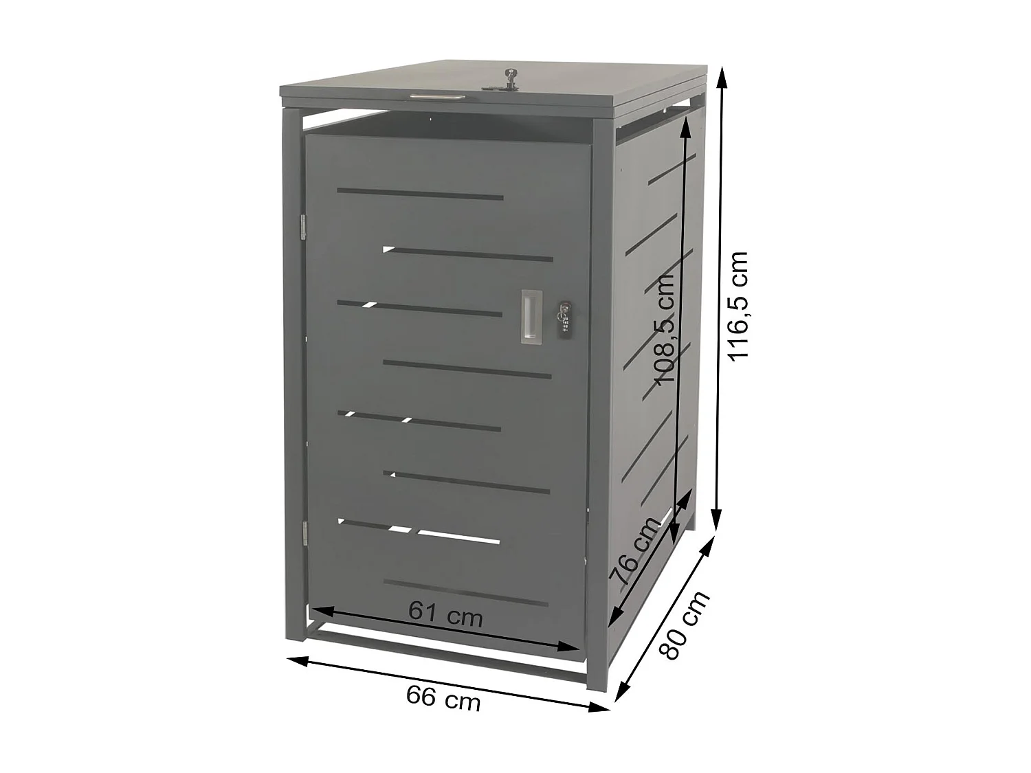 1/2-vuilnisbakafdekking MCW-E83,  antraciet, staal 39kg
