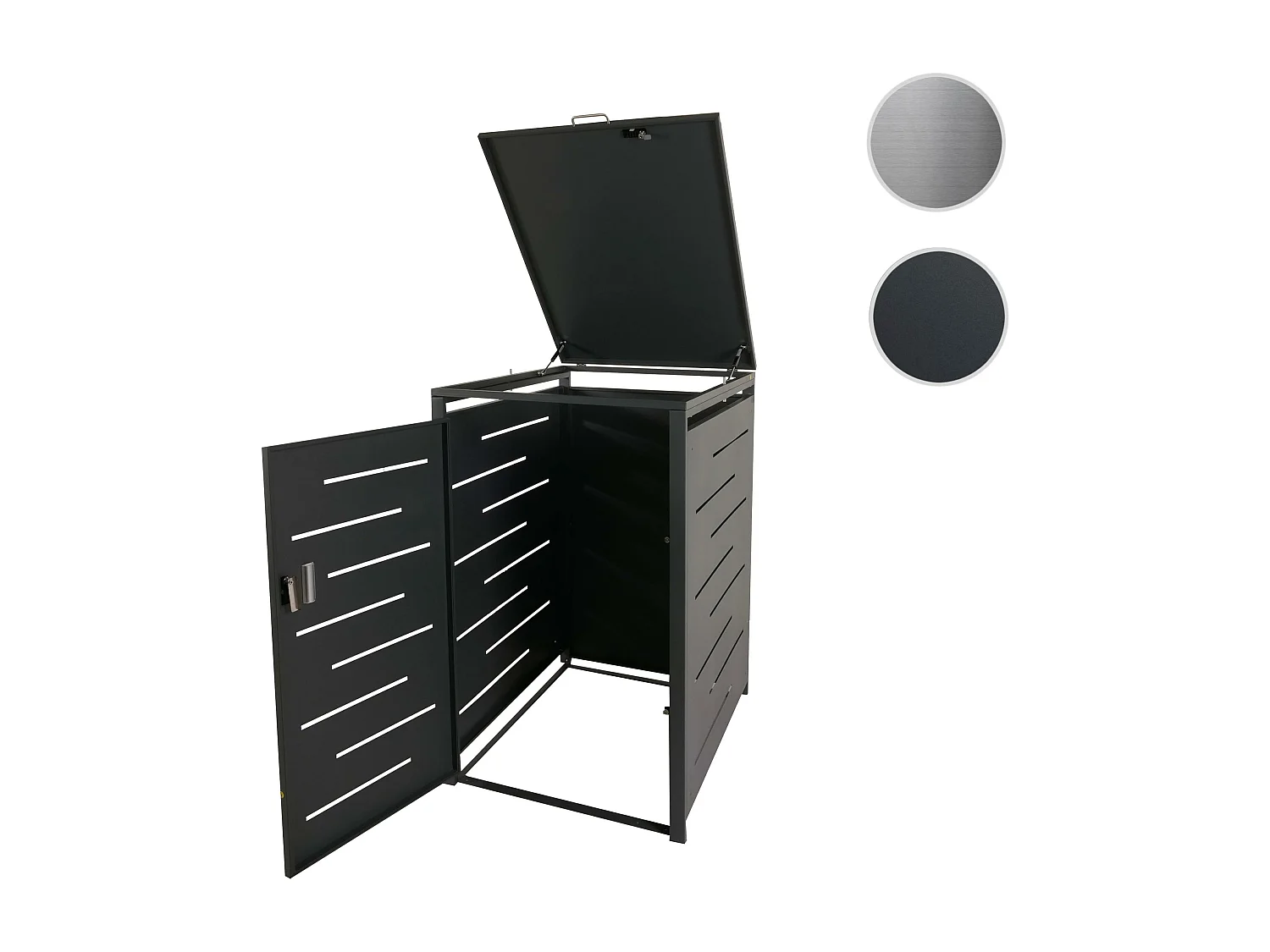 1/2-vuilnisbakafdekking MCW-E83,  antraciet, staal 39kg