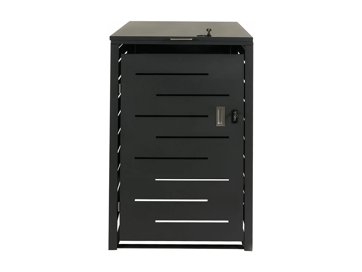 1er-/2er-Mülltonnenverkleidung MCW-E83, Anthrazit, Stahl 39kg