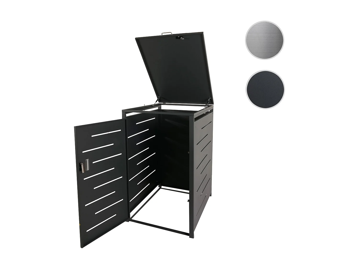 1 pojemnik/2 pojemniki na śmieci MCW-E83,  antracyt, stal 39kg