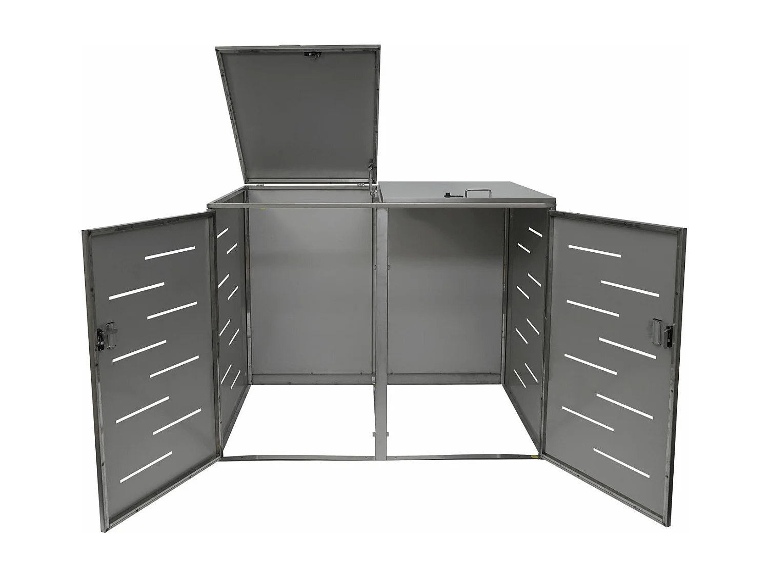 2x copribidoni box spazzatura rifiuti MCW-E83 98x141x116,5cm acciaio inox