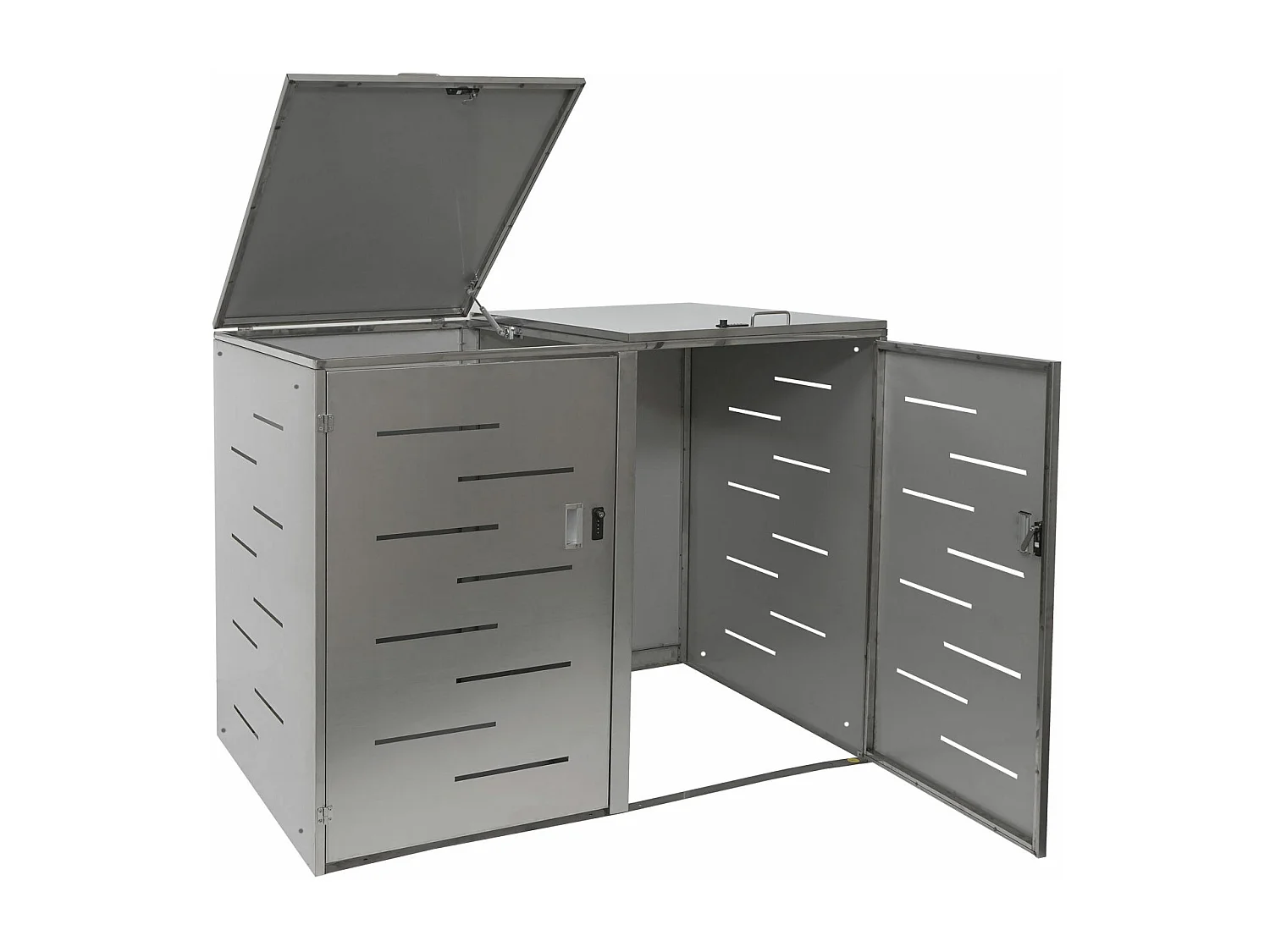 2er-/4er-Mülltonnenverkleidung MCW-E83, Edelstahl 50kg