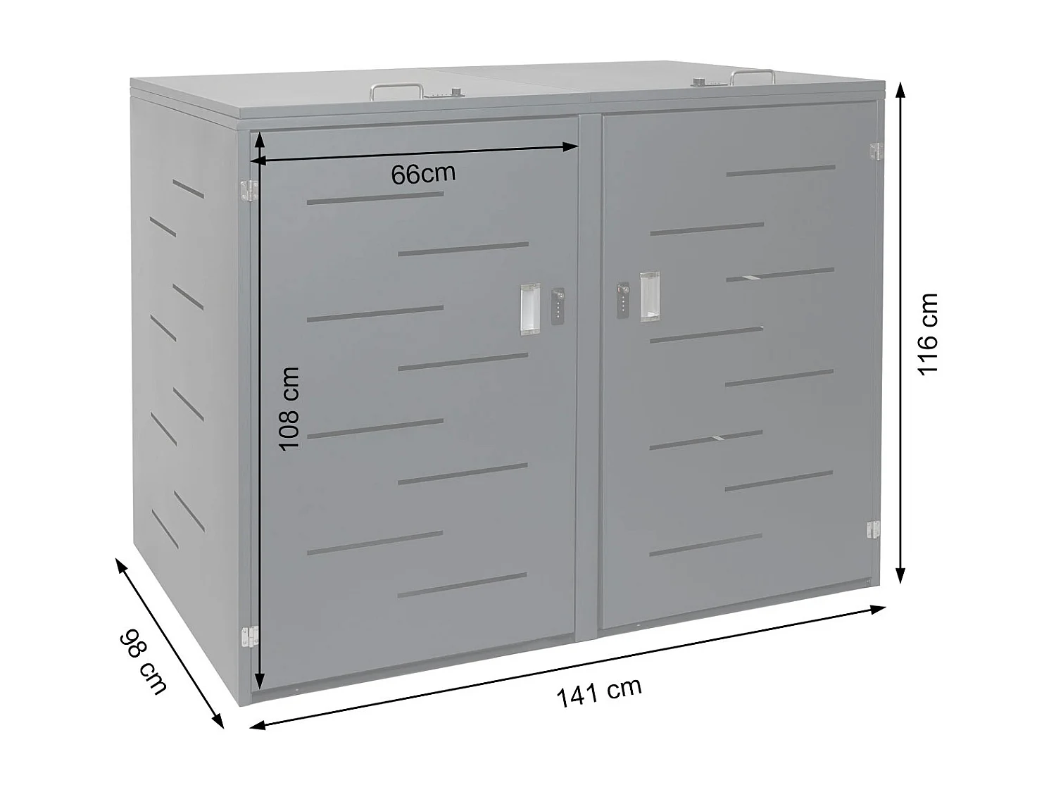 2er-/4er-Mülltonnenverkleidung MCW-E83, Edelstahl 50kg