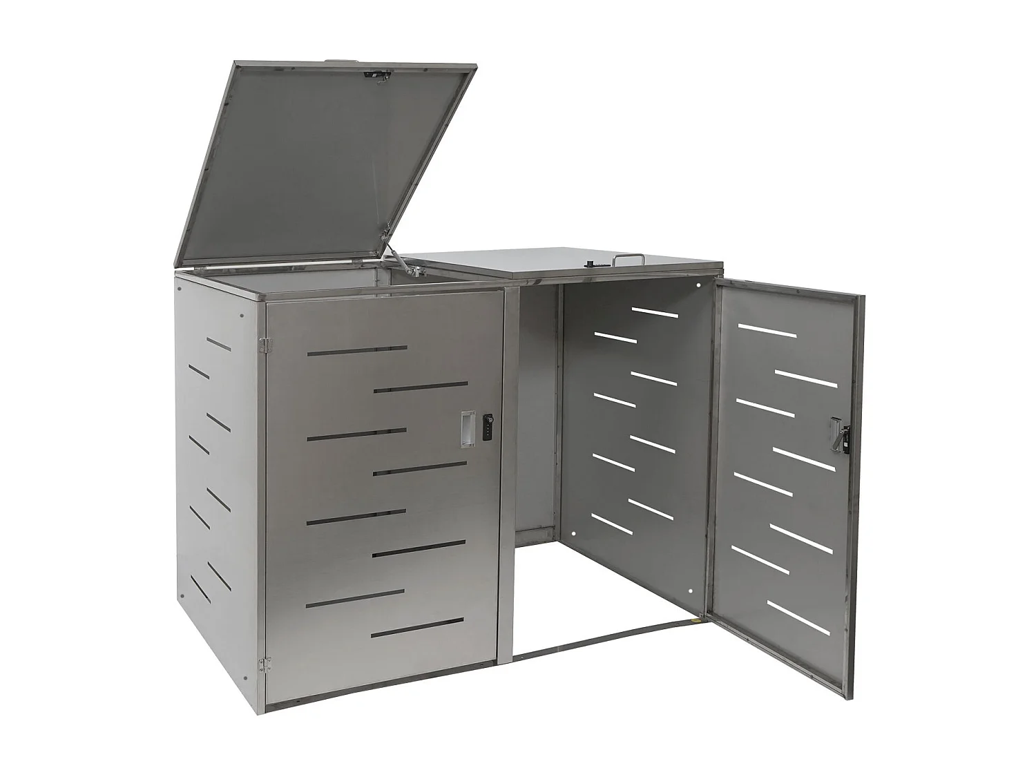 2er-/4er-Mülltonnenverkleidung MCW-E83, Edelstahl 50kg