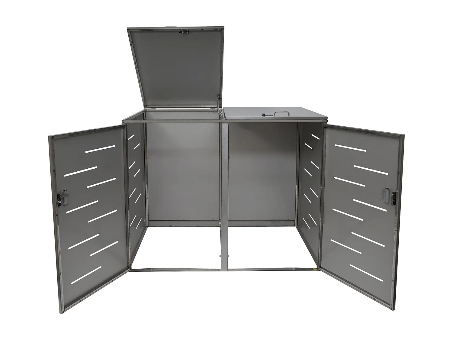 2er-/4er-Mülltonnenverkleidung MCW-E83, Edelstahl 50kg