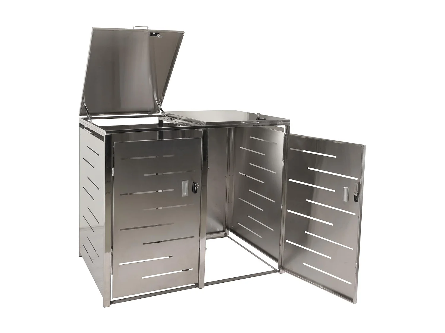 Afvalbakafdekking voor 2 bakken MCW-E83,  roestvrij staal 48kg