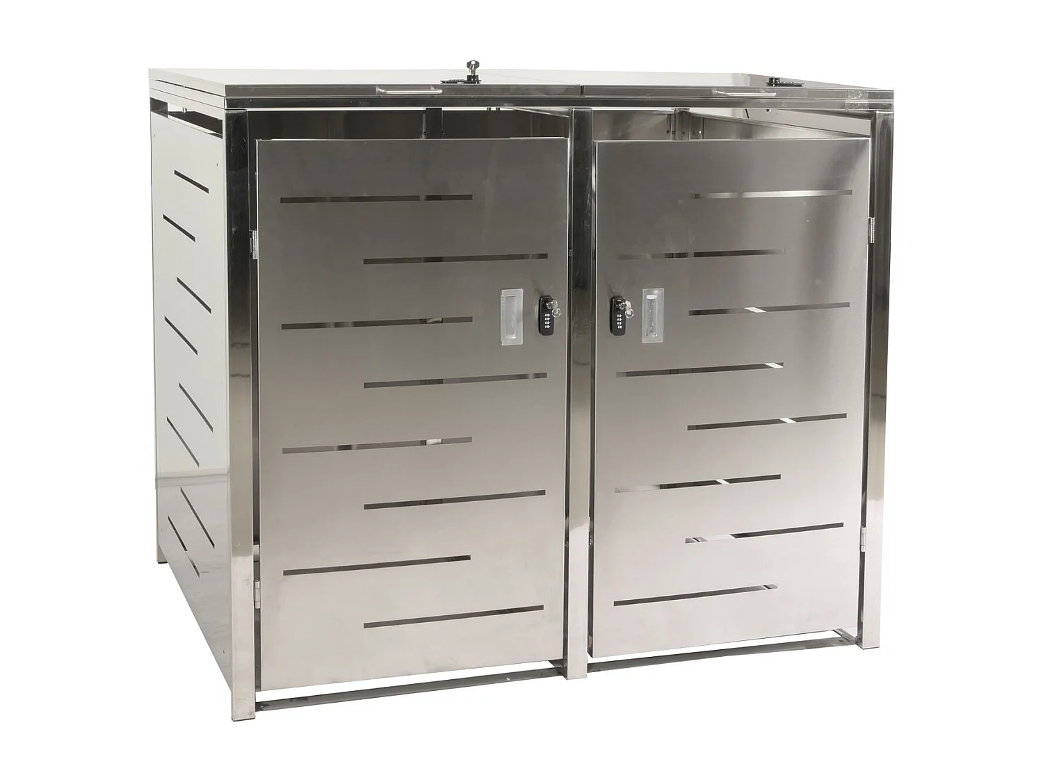 Afvalbakafdekking voor 2 bakken MCW-E83,  roestvrij staal 48kg