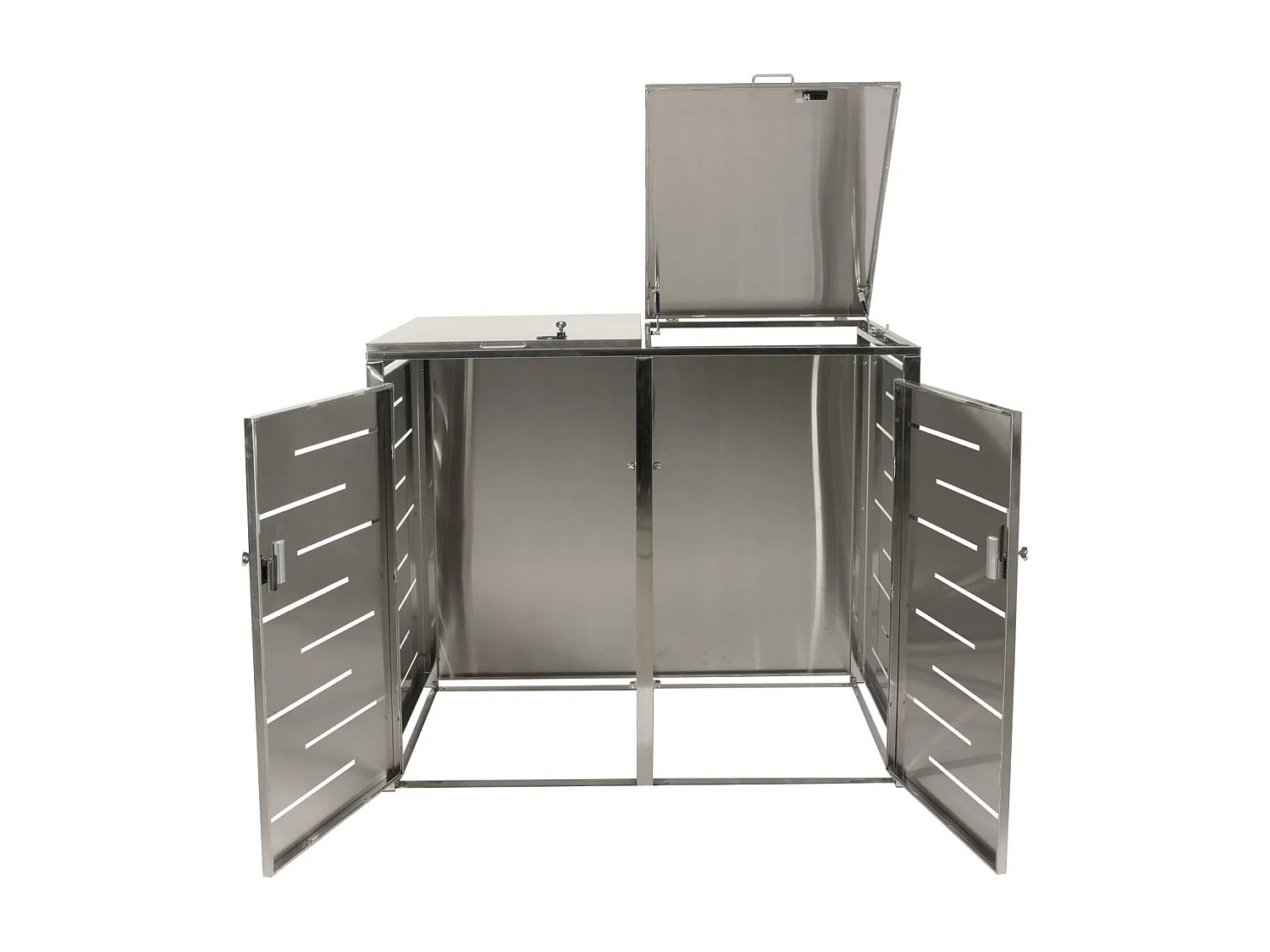 Afvalbakafdekking voor 2 bakken MCW-E83,  roestvrij staal 48kg