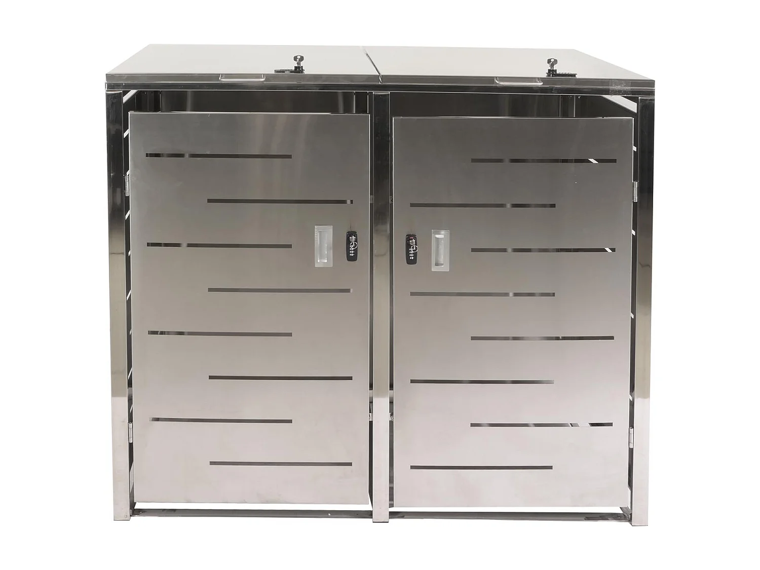 Afvalbakafdekking voor 2 bakken MCW-E83,  roestvrij staal 48kg