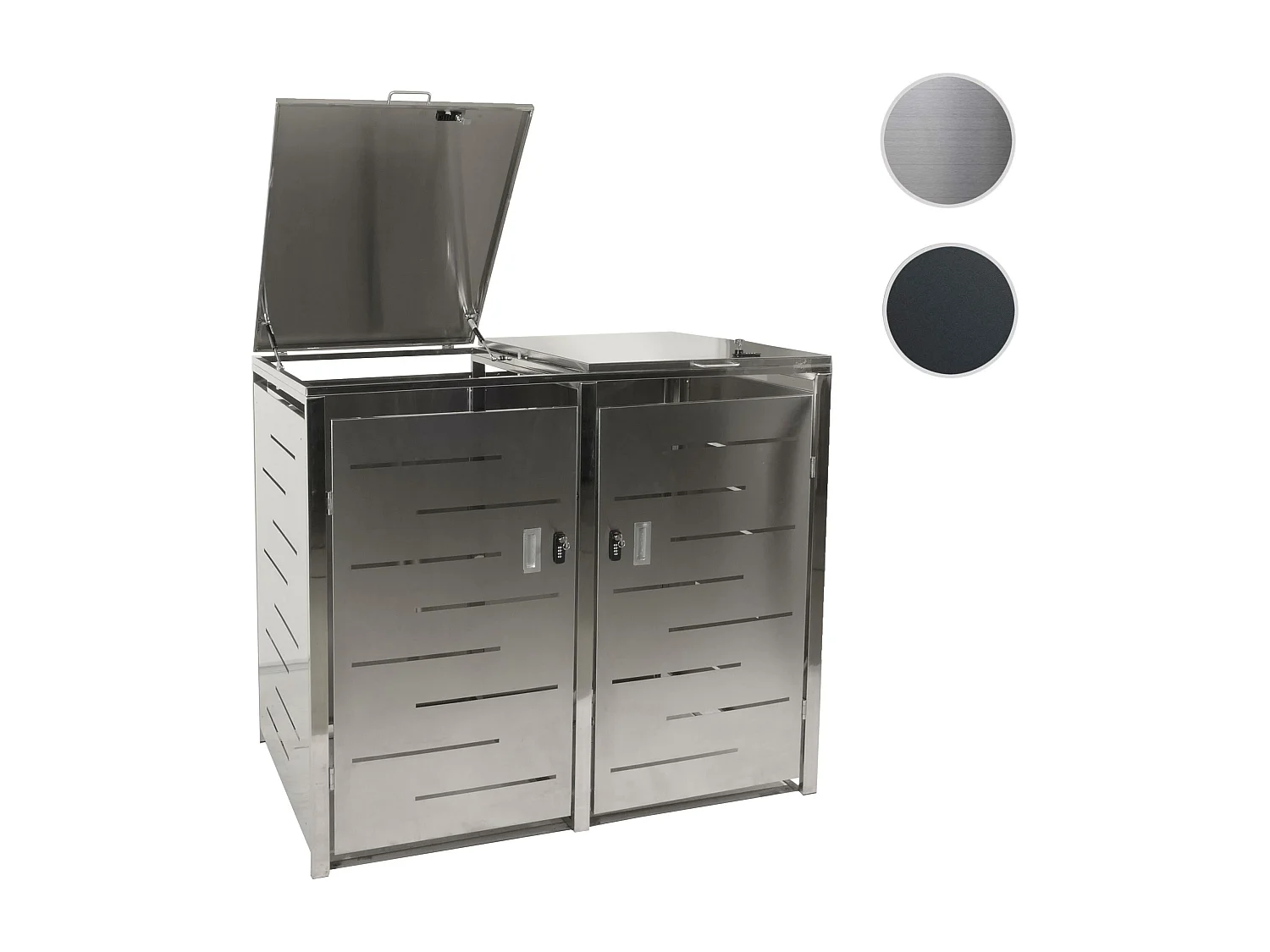 Afvalbakafdekking voor 2 bakken MCW-E83,  roestvrij staal 48kg