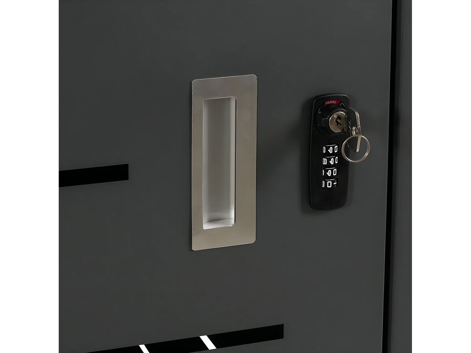 4x copribidoni box spazzatura rifiuti MCW-E83 80x263x116,5cm acciaio zincato antracite