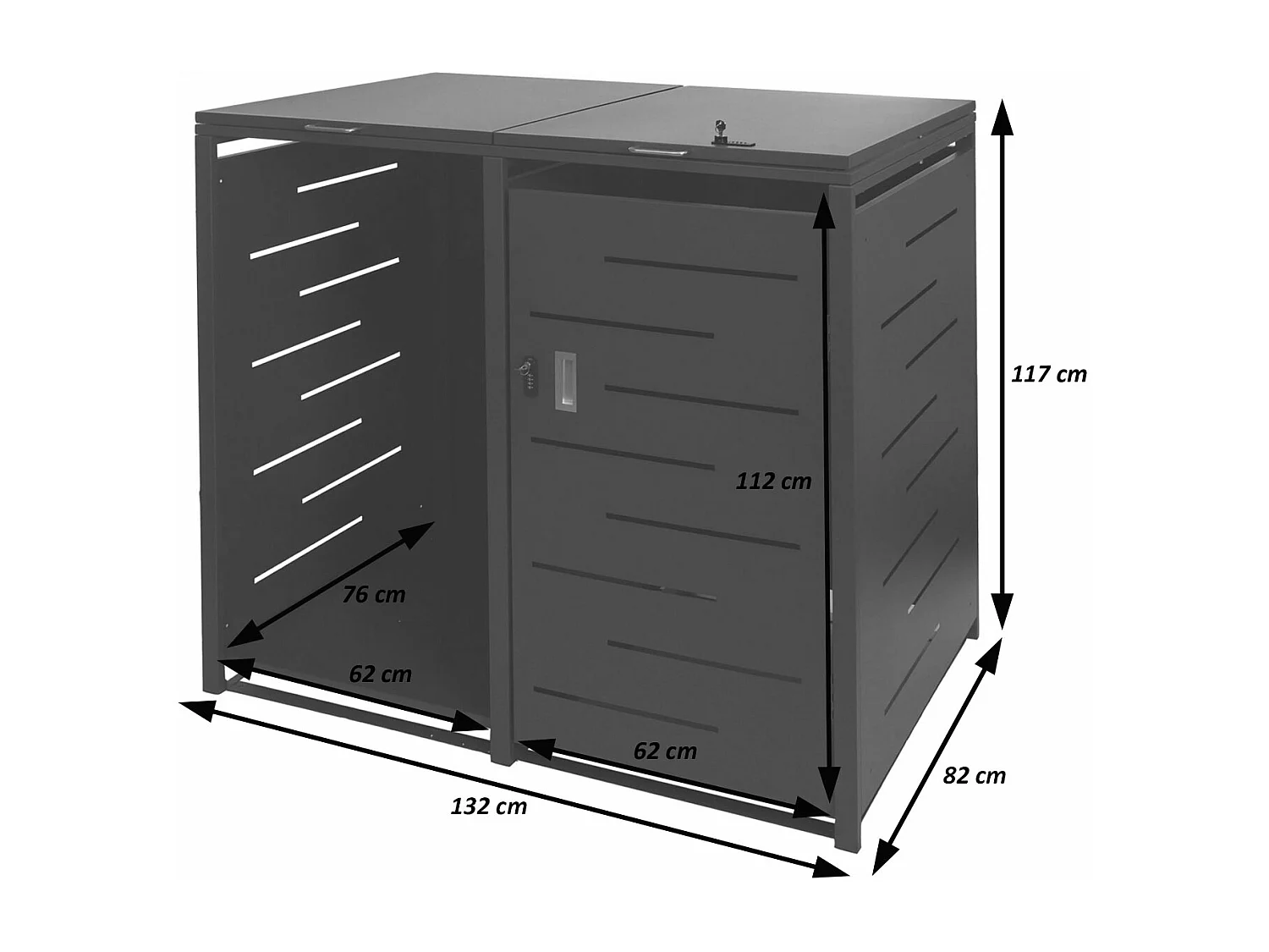 Afvalzak MCW-E83-B,  antraciet, staal