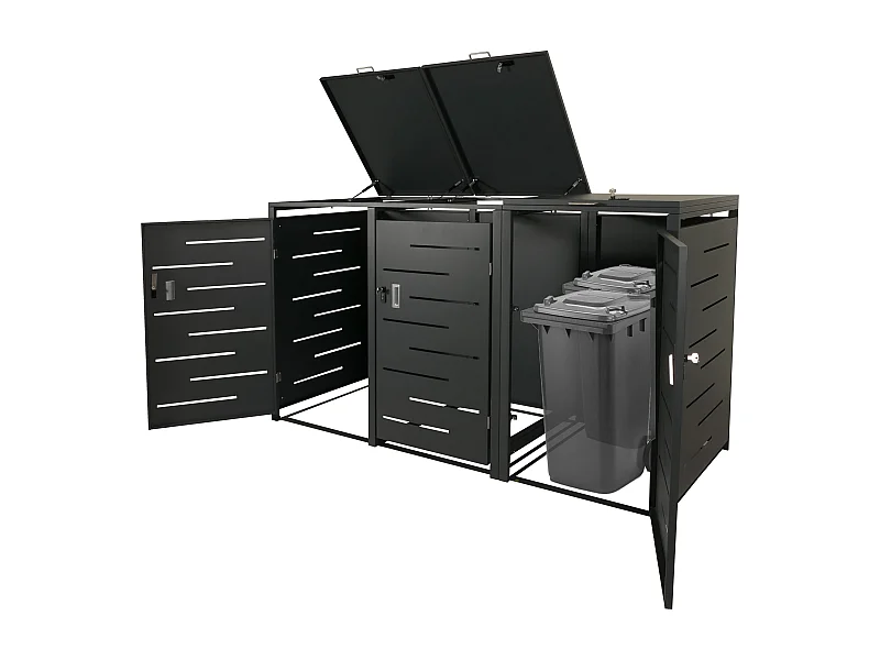 3-/6-delige afvalbakbekleding MCW-E83,  antraciet staal, 100kg