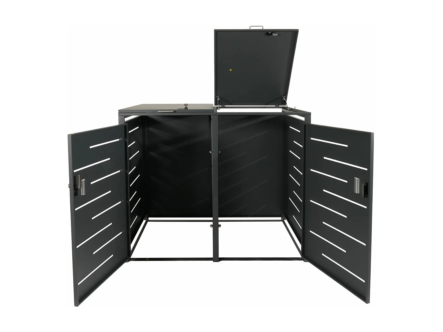 2er-Mülltonnenverkleidung MCW-E83, Anthrazit, Stahl 54kg