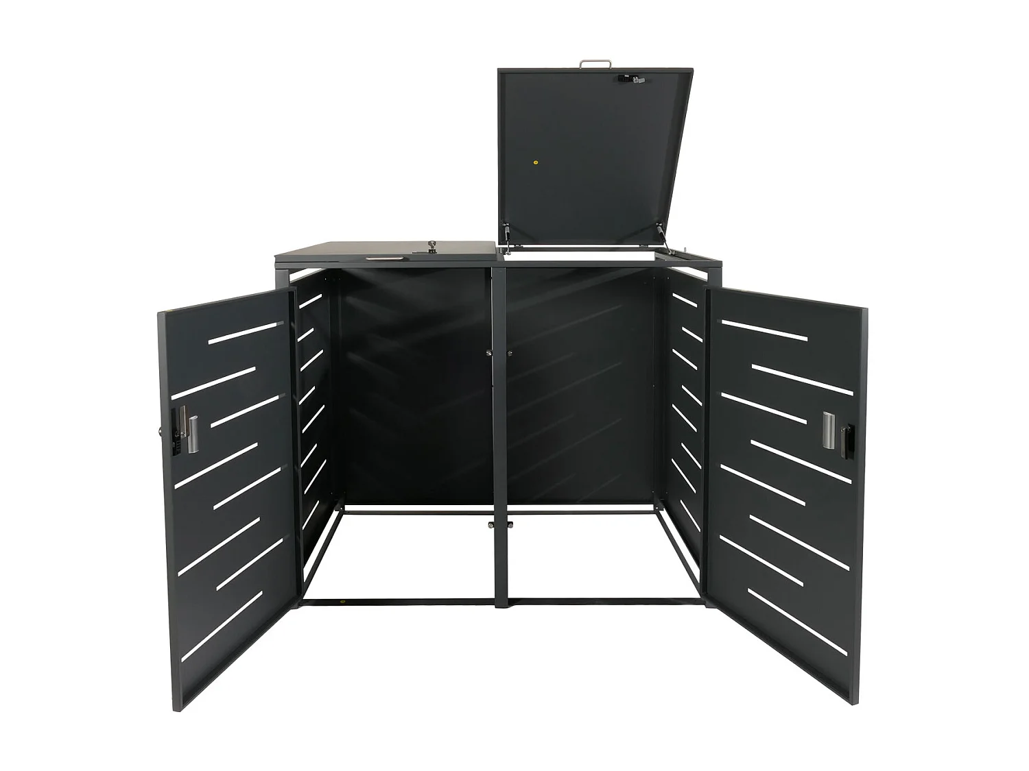 2er-Mülltonnenverkleidung MCW-E83, Anthrazit, Stahl 54kg