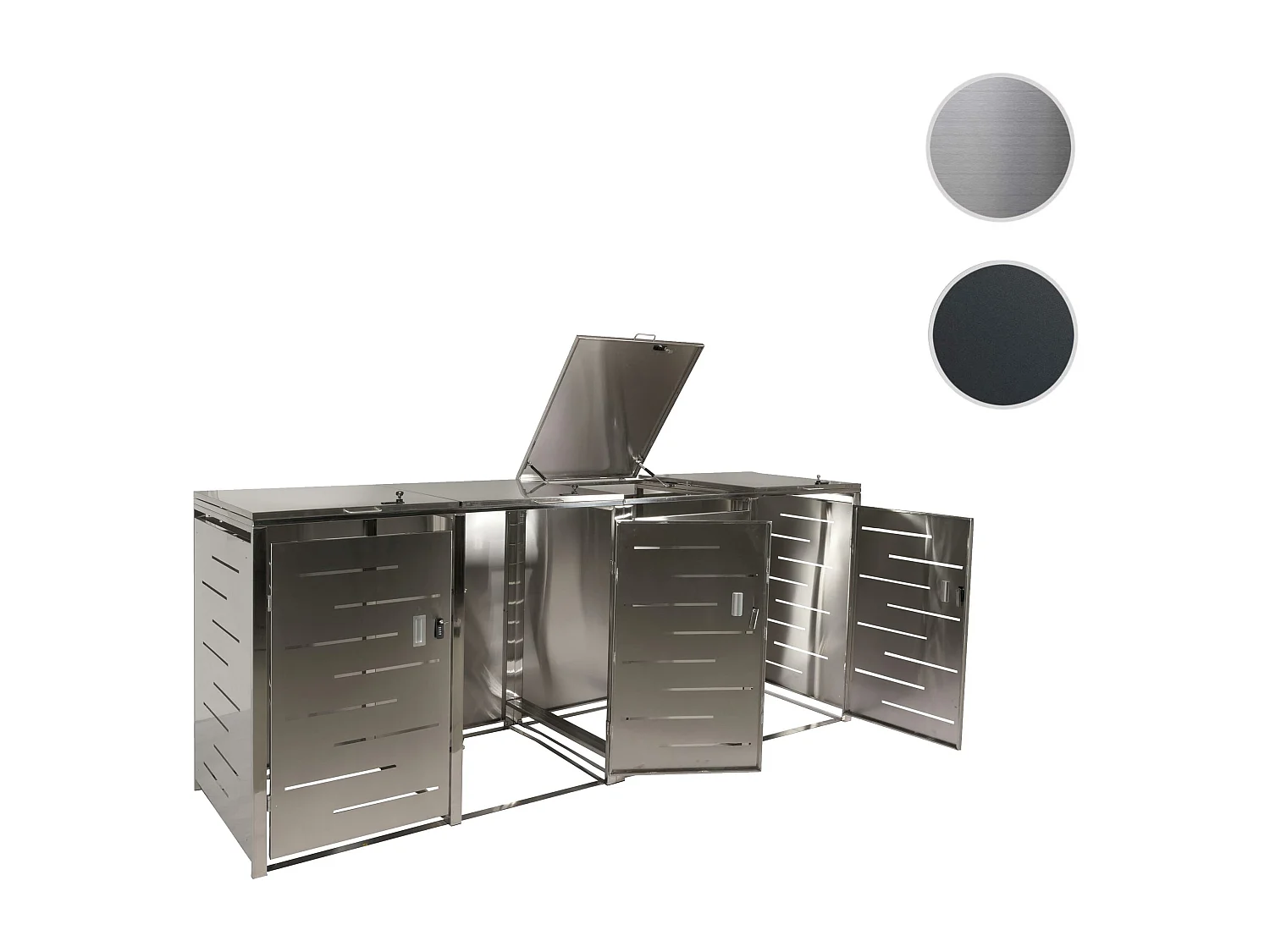 Obudowa z 4 pojemnikami na śmieci MCW-E83,  stal nierdzewna 99kg