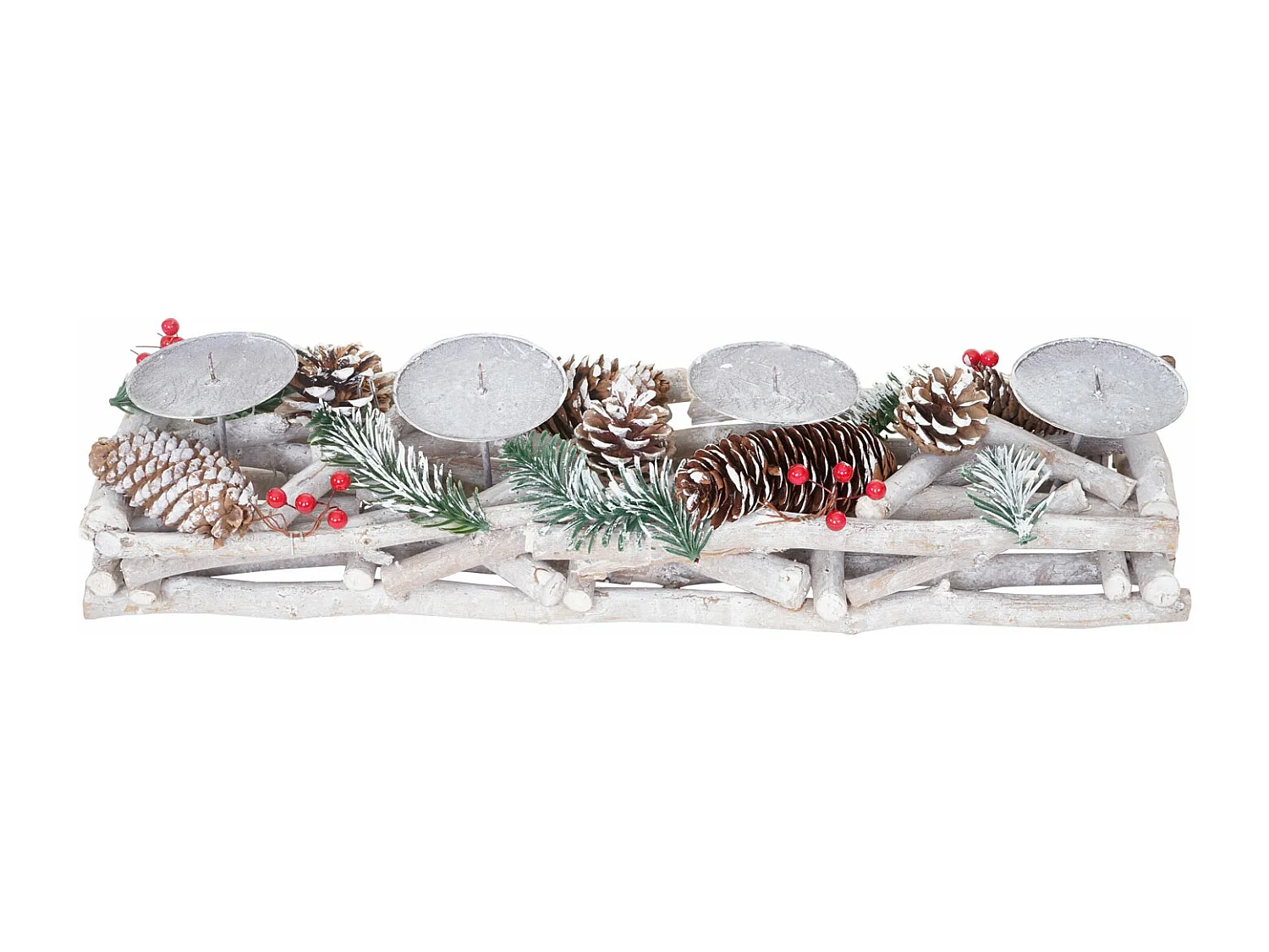 Adventskrans langwerpig hout zonder kaarsen,  zonder kaarsen