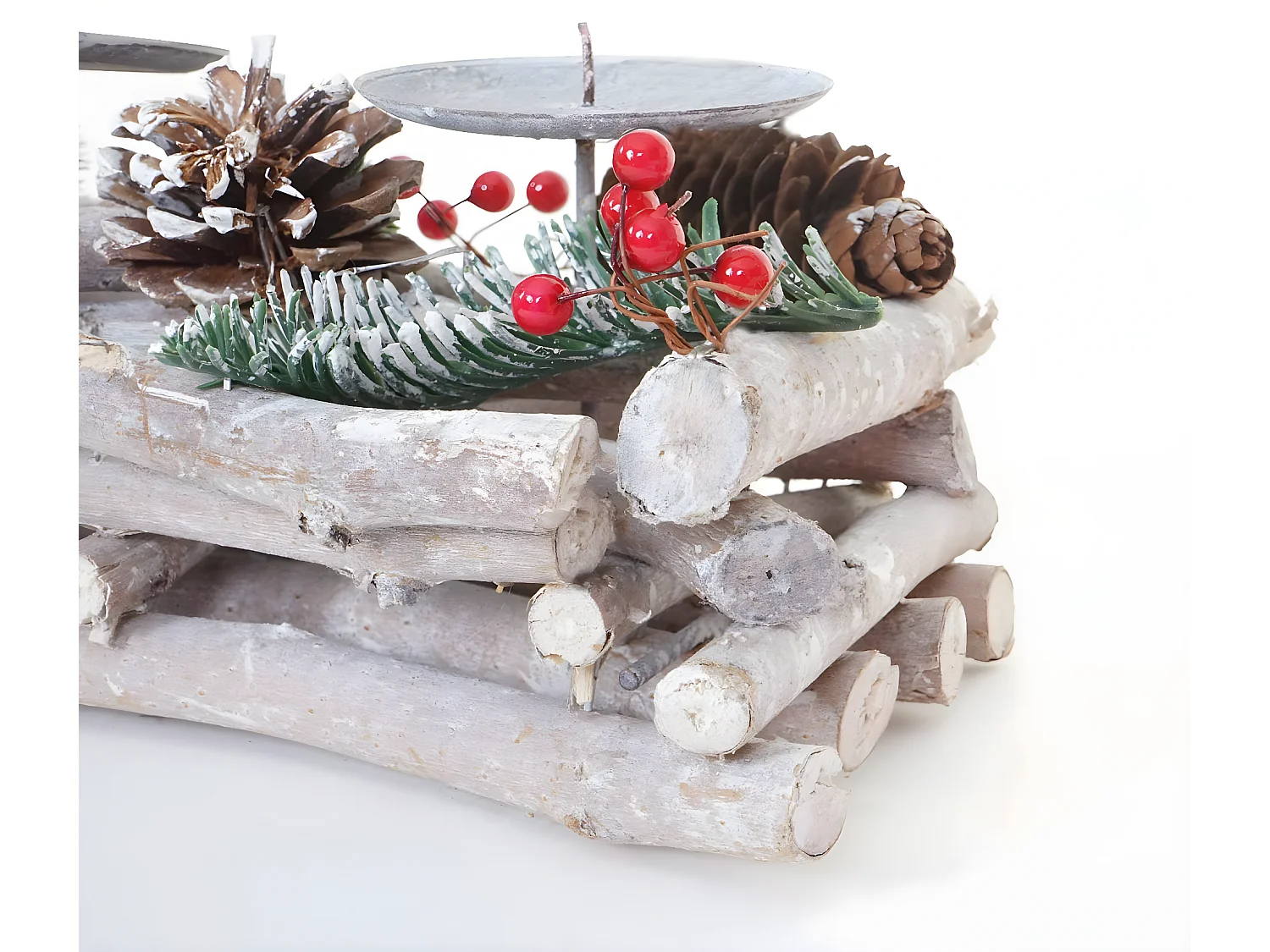 Adventskrans langwerpig hout zonder kaarsen,  zonder kaarsen