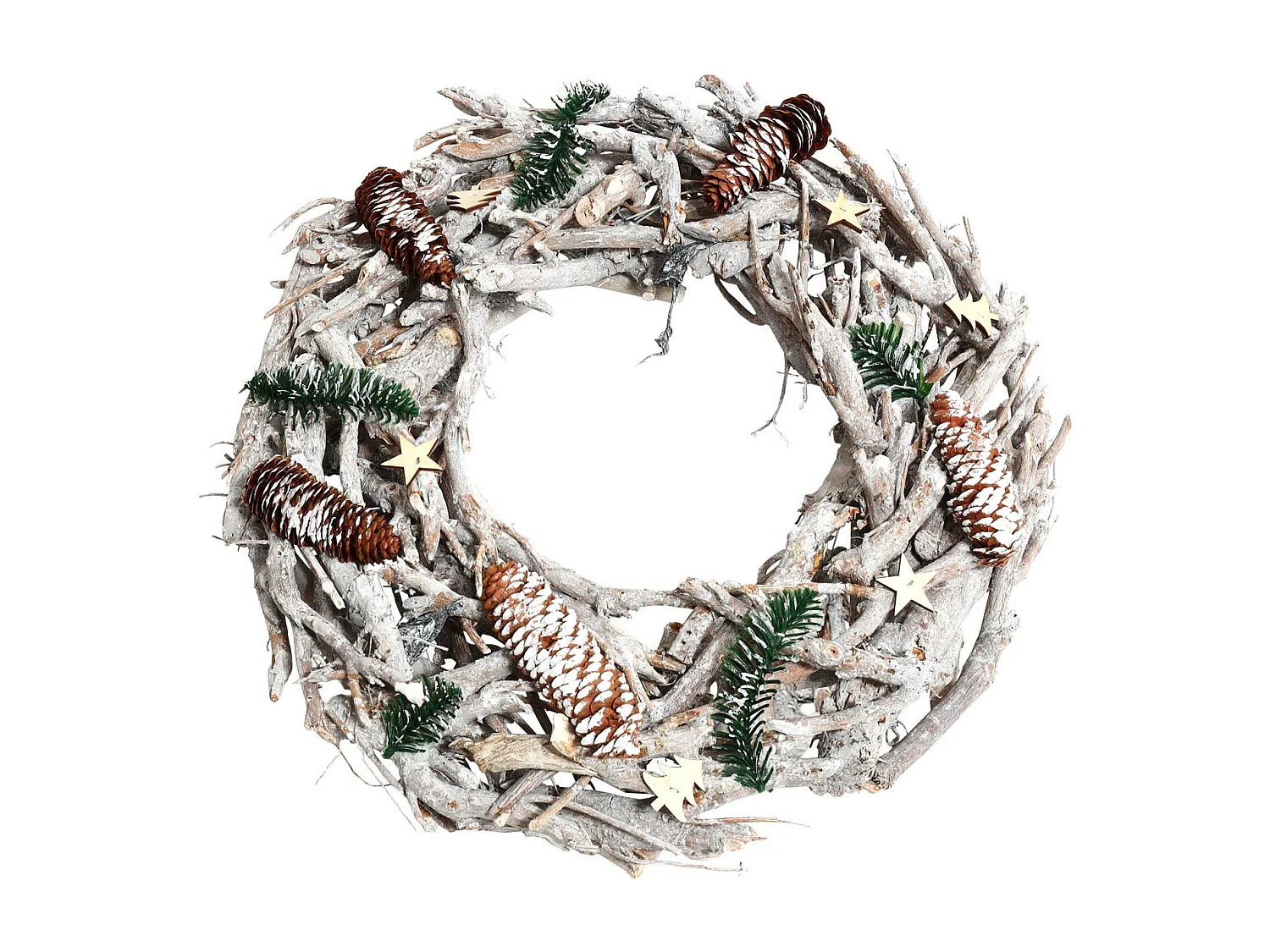 Portacandele circolare avvento natalizio fatto a mano XXL 48cm legno senza candele